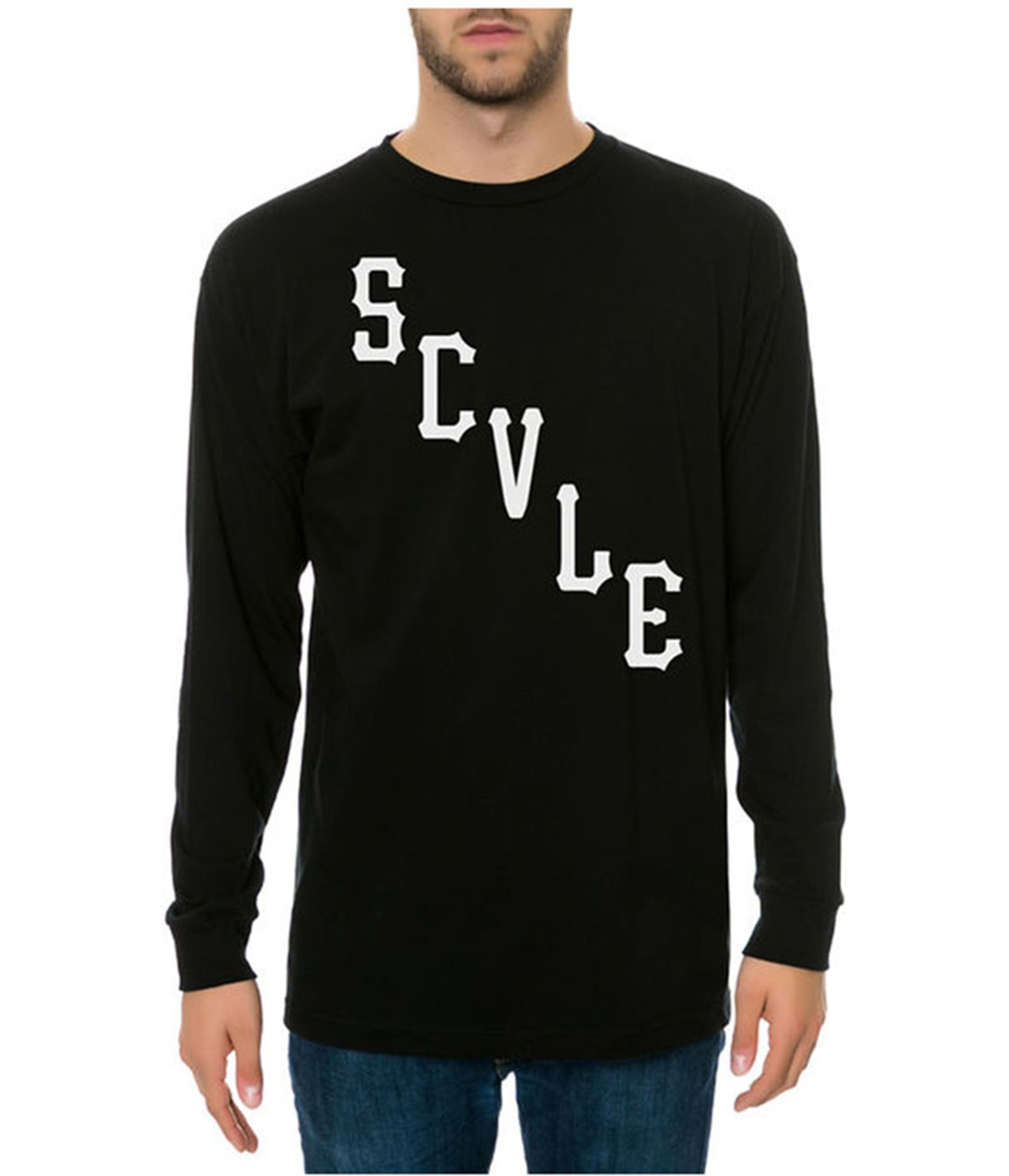 Black Scale Mens The Scvle Logo LS Graphic T-Shirt 4990₽
