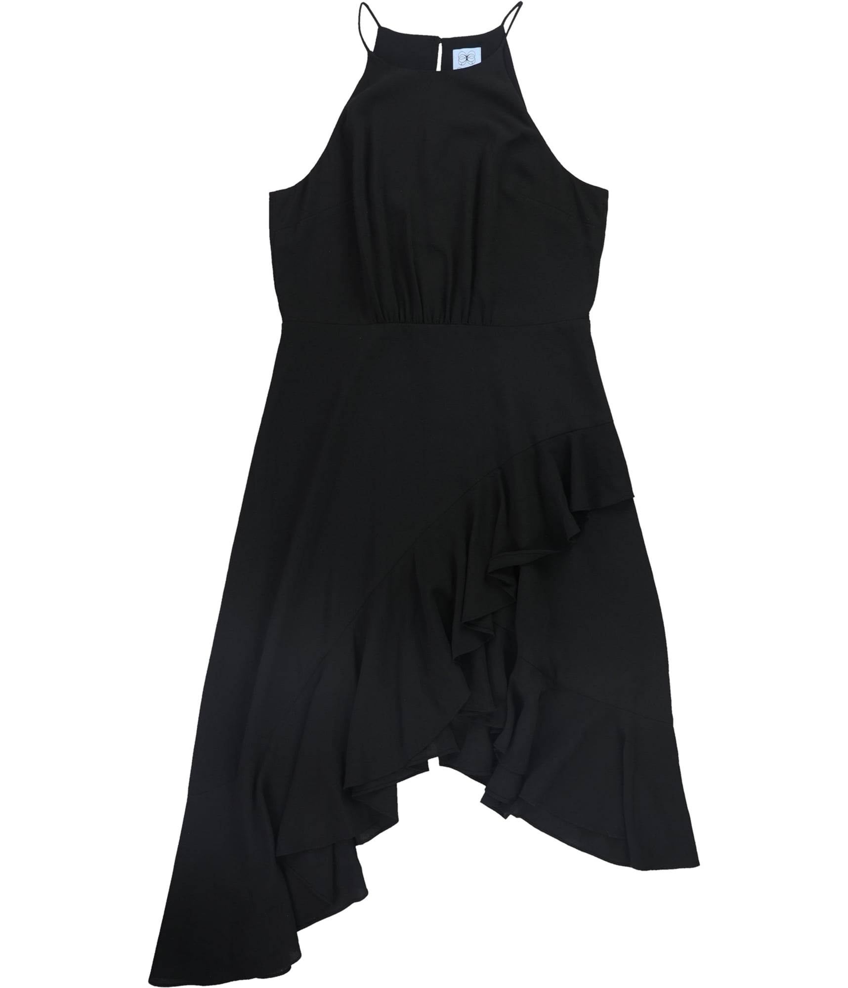 cece ruffle halter dress CeCe Sleeveless Clip Dot Cascading Ruffle Dress Women's Clothing Soft : 12