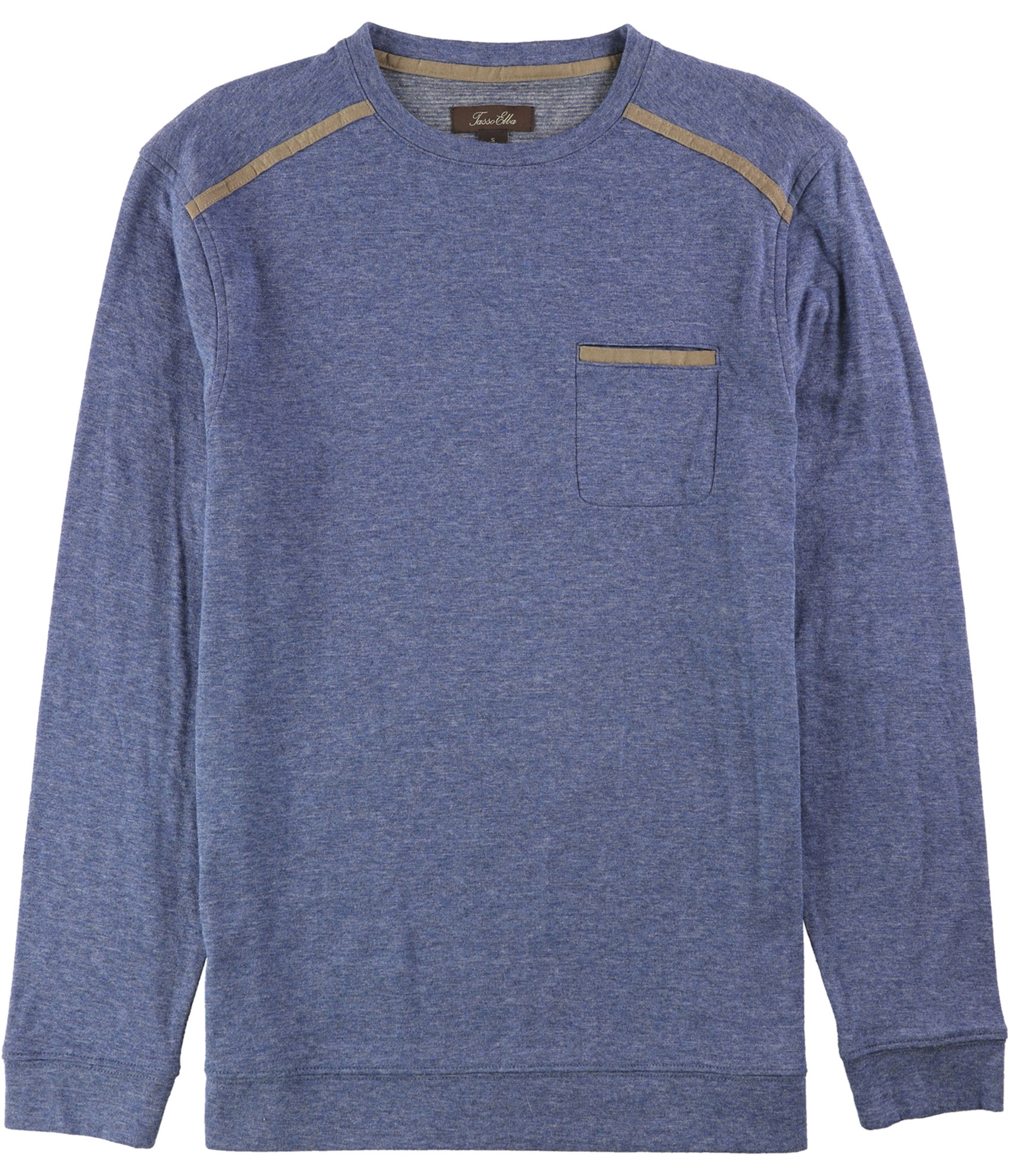 Tasso Elba Mens Faux-Suede Trim Basic T-Shirt