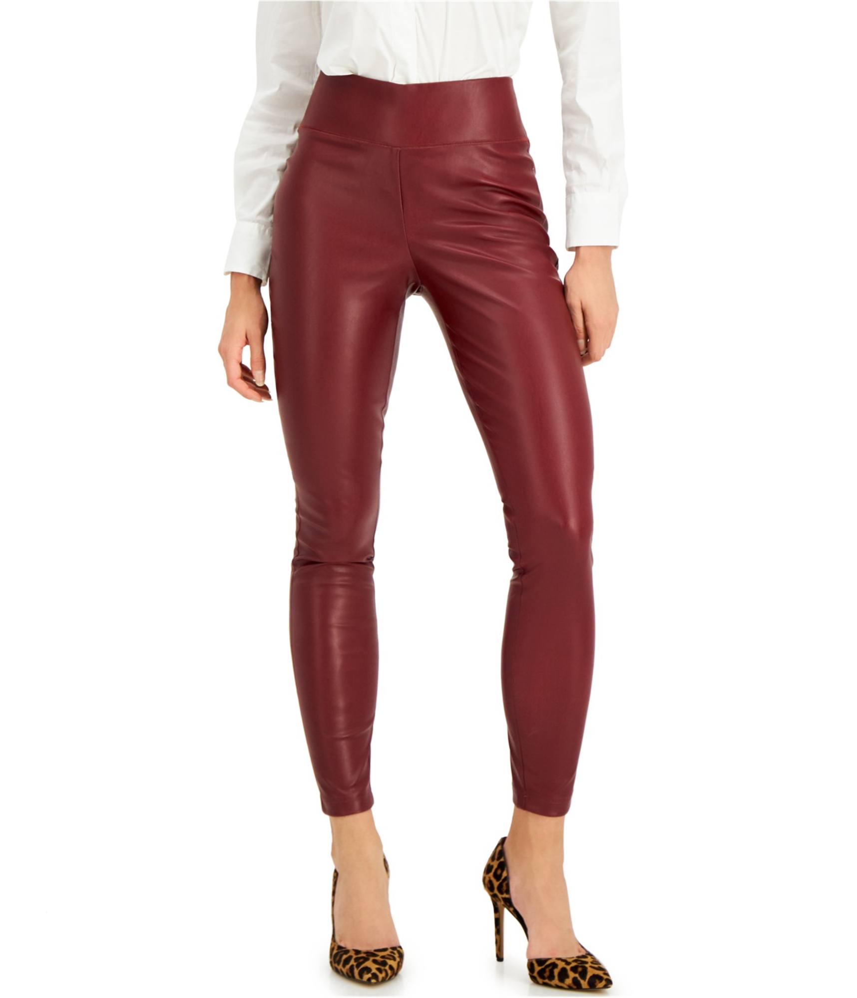 I.N.C Womens Faux Leather Casual Leggings - Picture 6 of 6