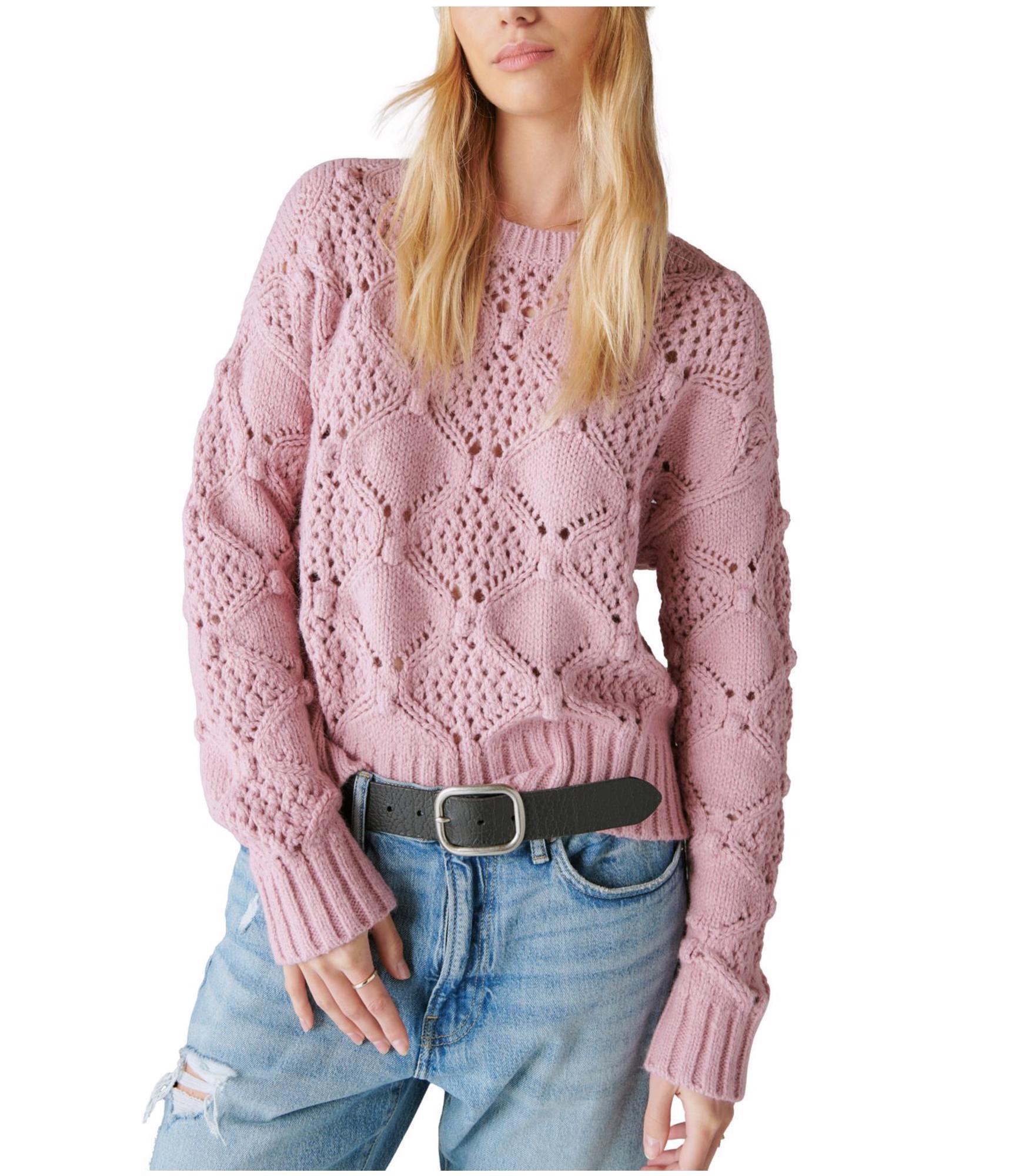 Lucky Brand Womens Open Stitch Pullover Sweater - Picture 4 of 6