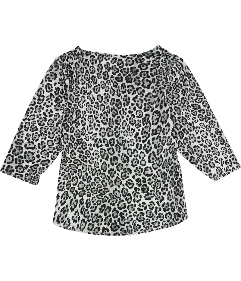 RUBY RD. Womens Cheetah Print Knit Blouse