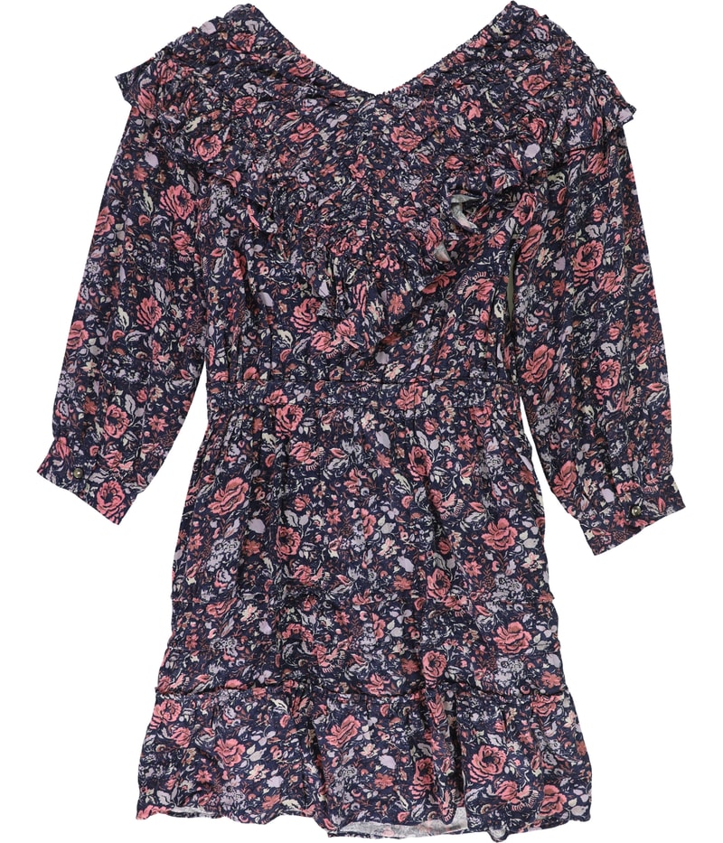 Rebecca Taylor Womens Floral Print Ruffled Dress