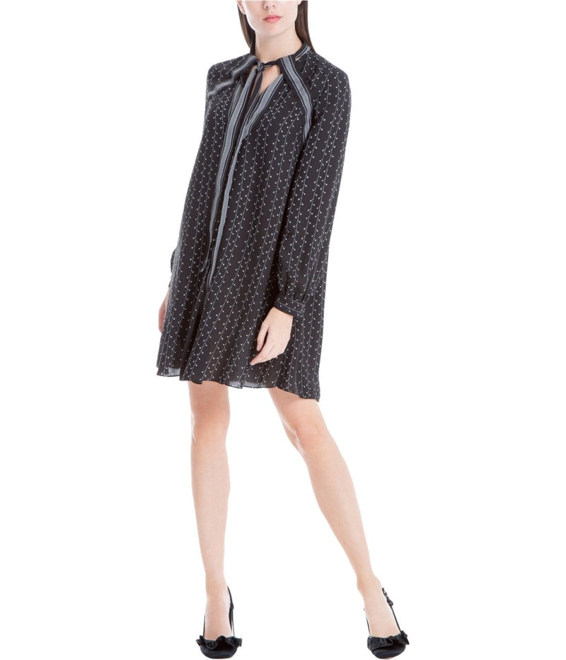 max studio a line dress London Womens Tie Front A-Line - Black Size:US10-UK12-EUR40