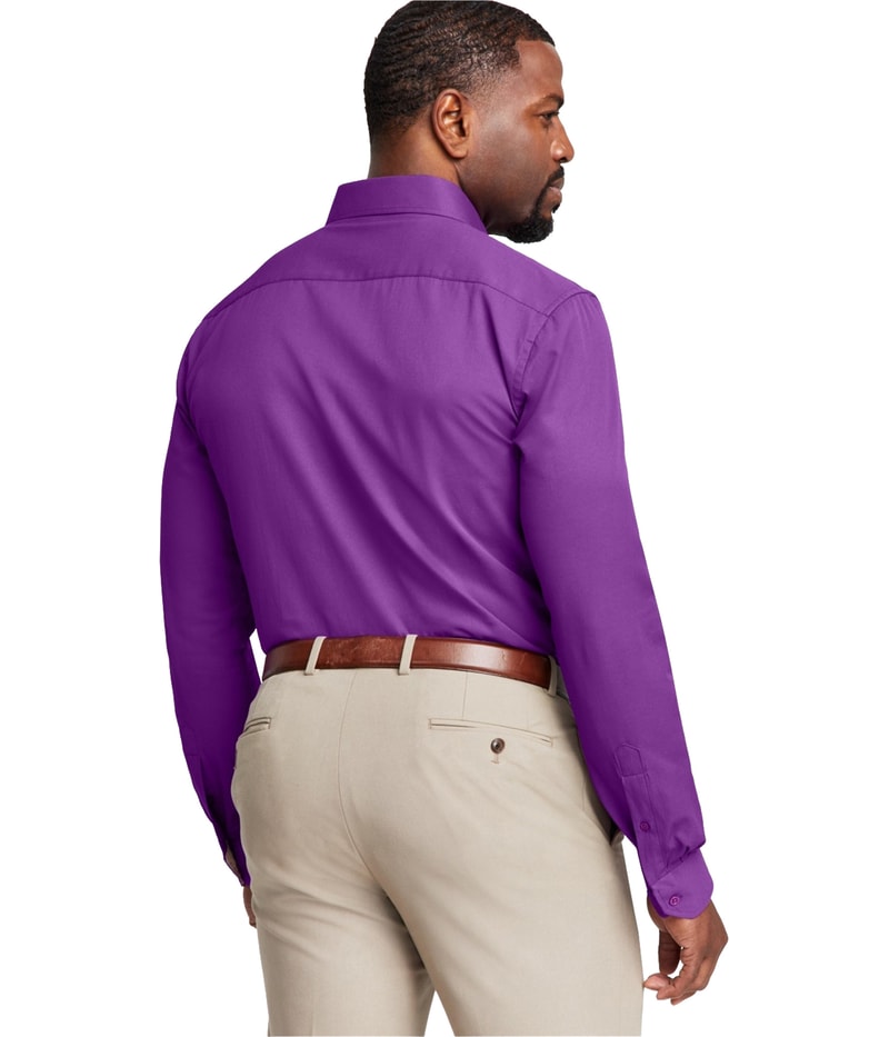 Tayion Collection Mens Solid Print Button Down Dress Shirt