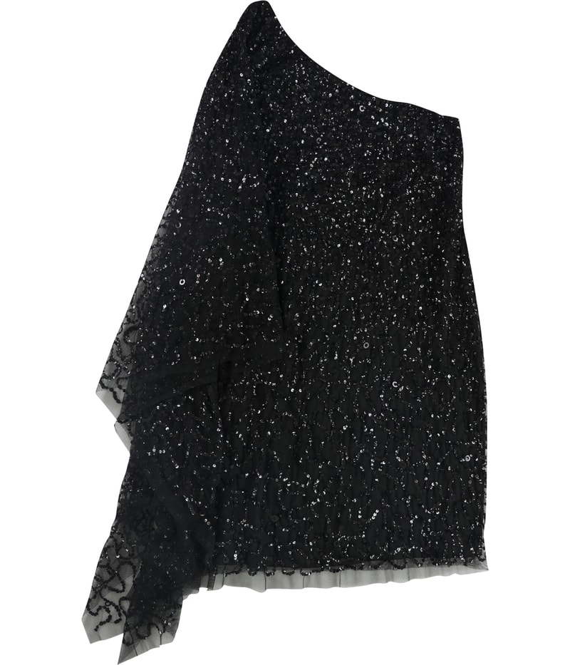 Adrianna Papell Womens Sequin Cape Sleeve Mini Cocktail Dress