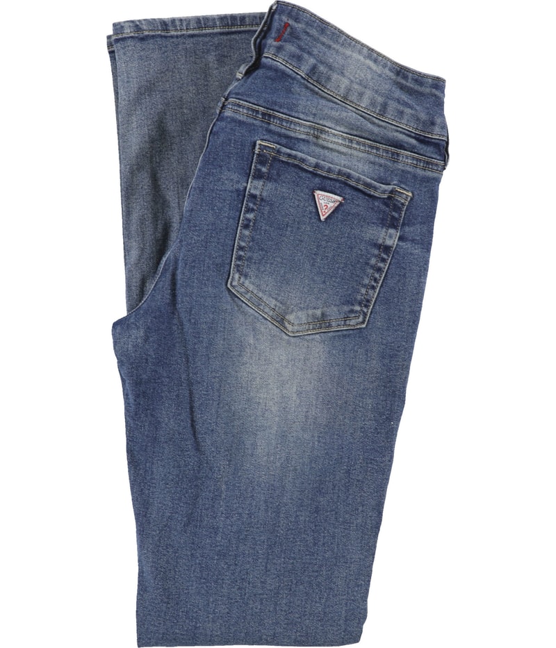 GUESS Womens Sarah Distressed Straight Leg Skinny Jeans