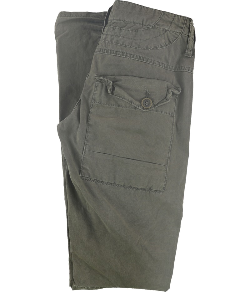 Rogue State Mens Button Fly Straight Leg Cargo Casual Pants