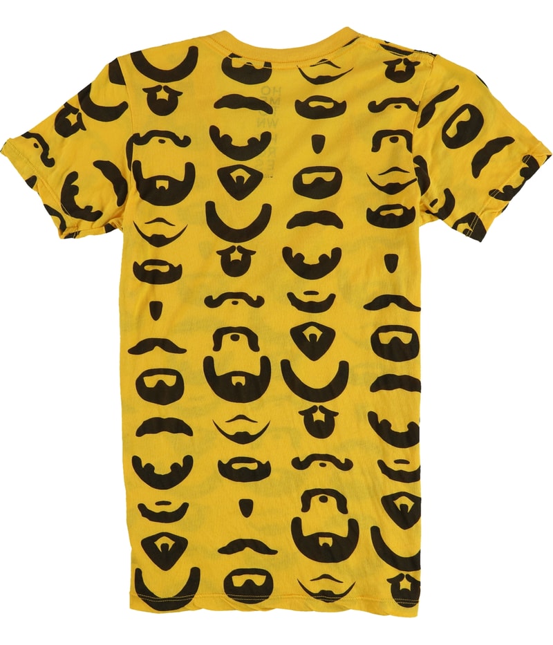 Hometown Heroes Womens Mustache Pattern Graphic T-Shirt, view 2