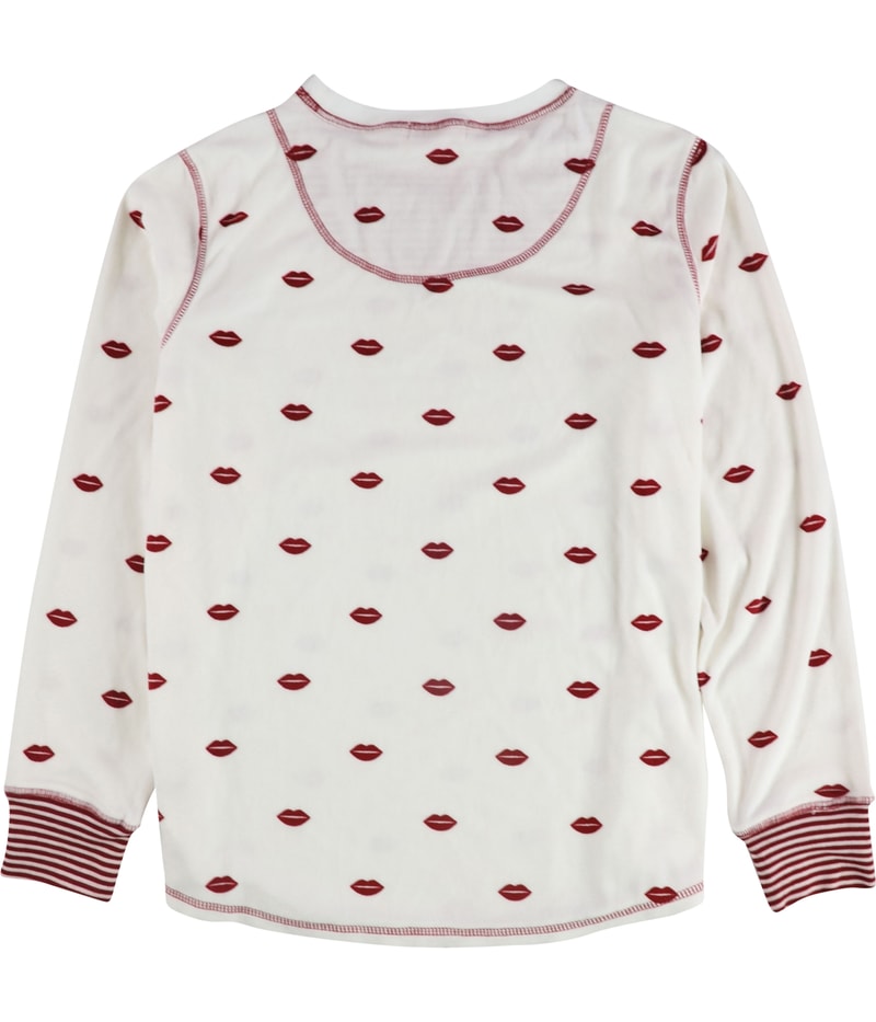 P.J. Salvage Womens Lips Pattern Pajama Sweater