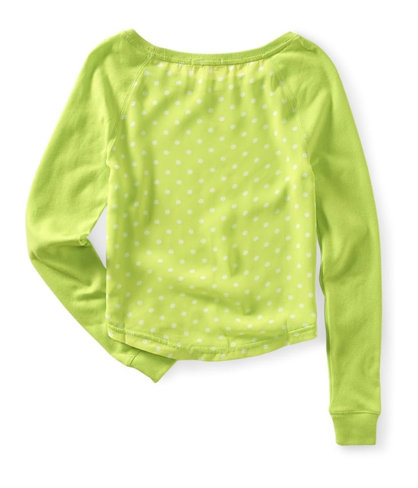 Aeropostale Womens Chiffon Back Embellished T-Shirt, Green, Juniors, X-Large - Bild 2 von 2