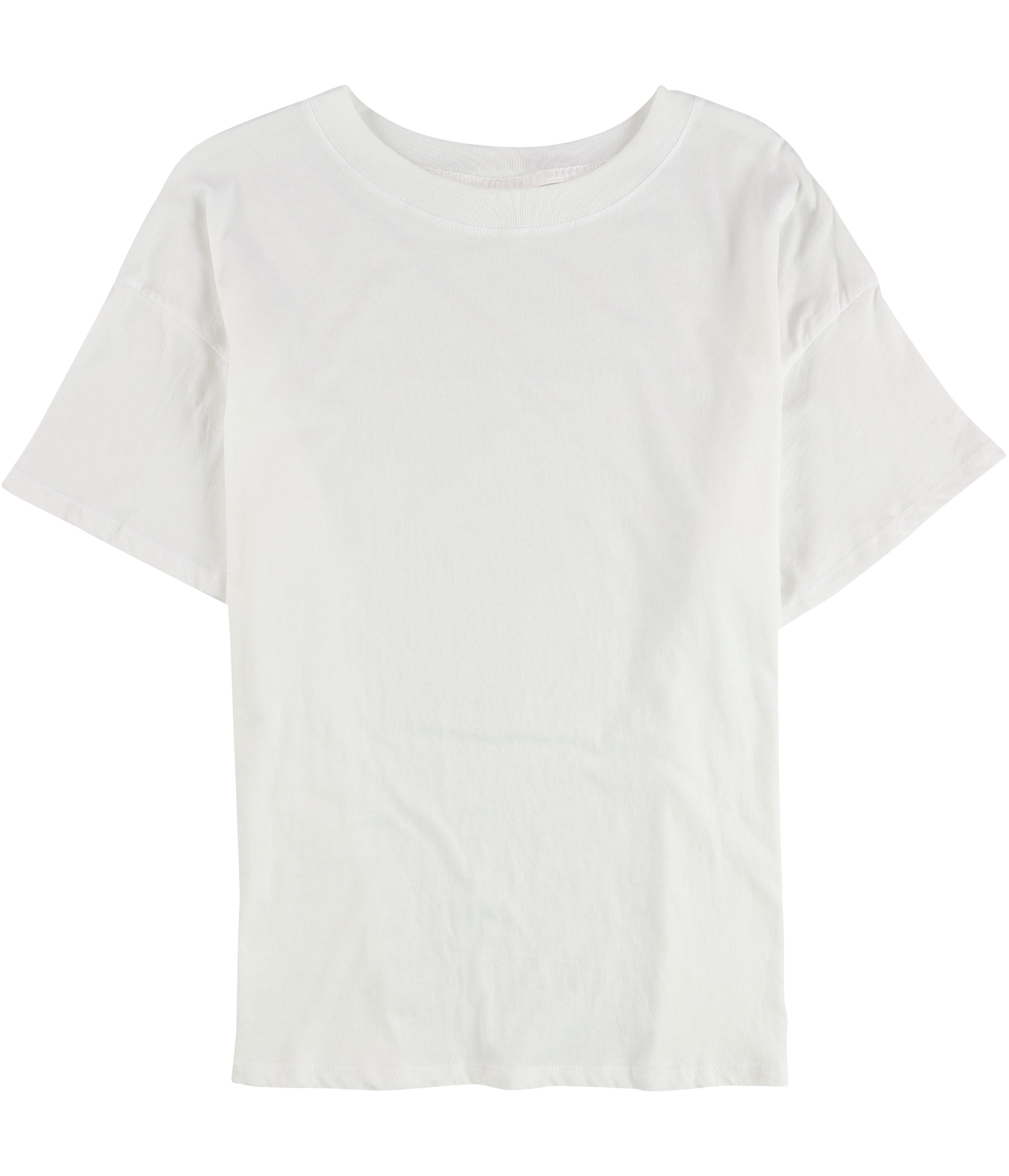 Tags Weekly Mens Solid Ribbed Collar Basic T-Shirt, White, Small