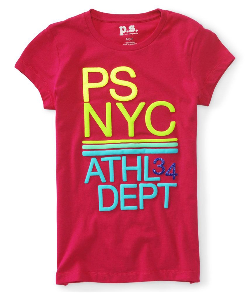 Aeropostale Girls NYC Athl Dept 34 Graphic T-Shirt - Picture 2 of 2