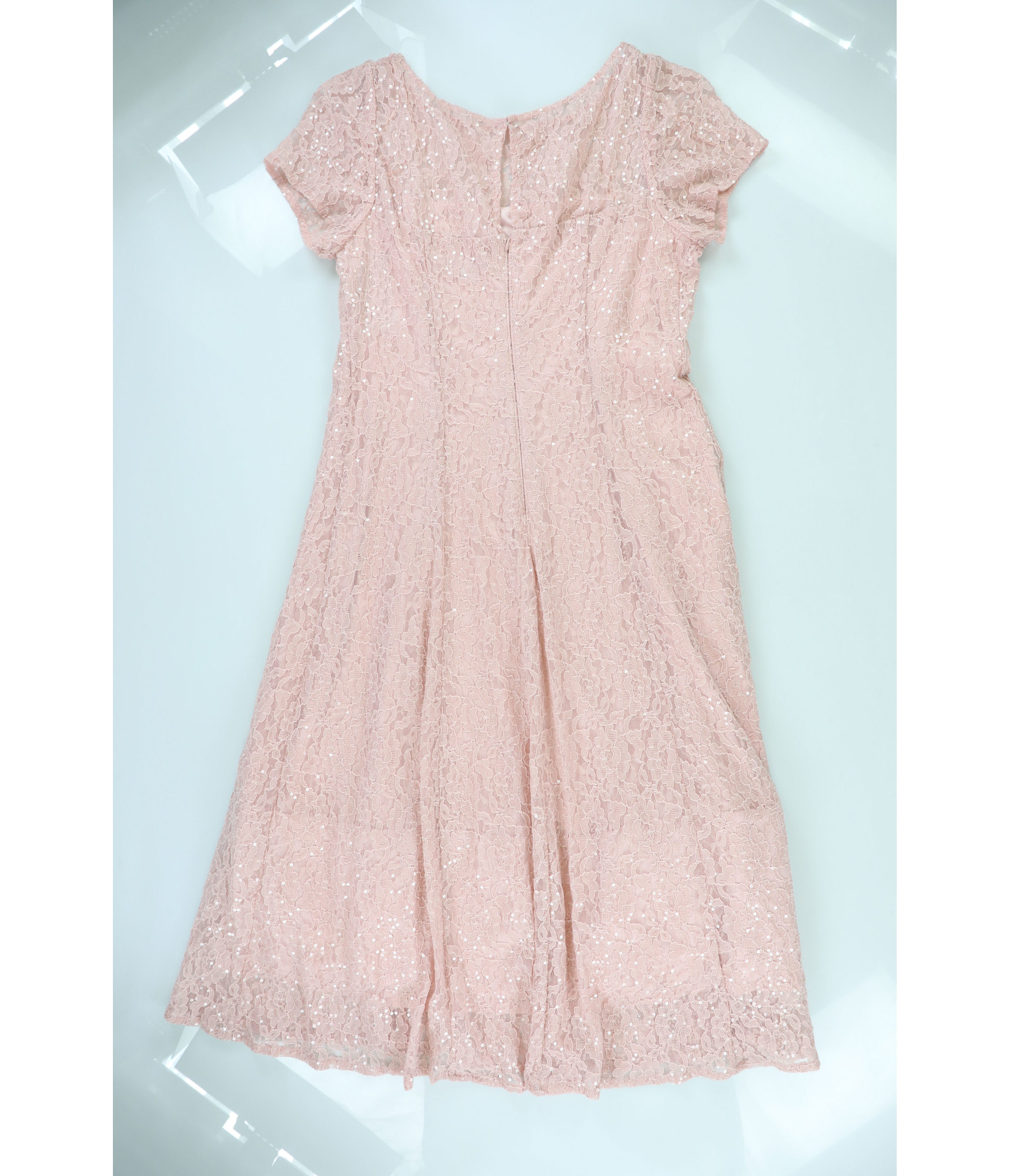 sl fashions sequined lace midi dress SL Fashions Women's V-Neck Sheath Jacket Dress - Buff