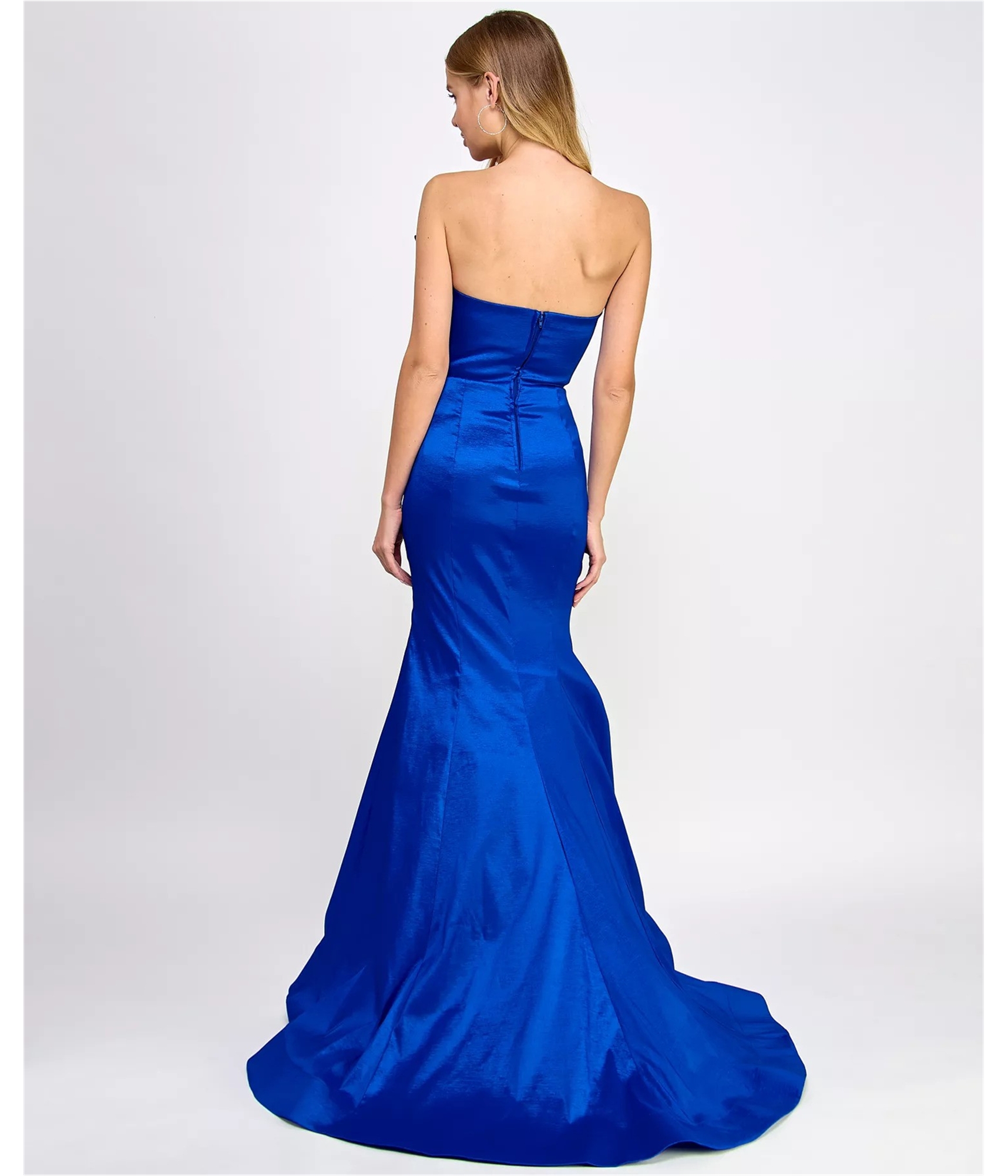 B. DARLIN Womens Strapless Bow Trim Mermaid Dress