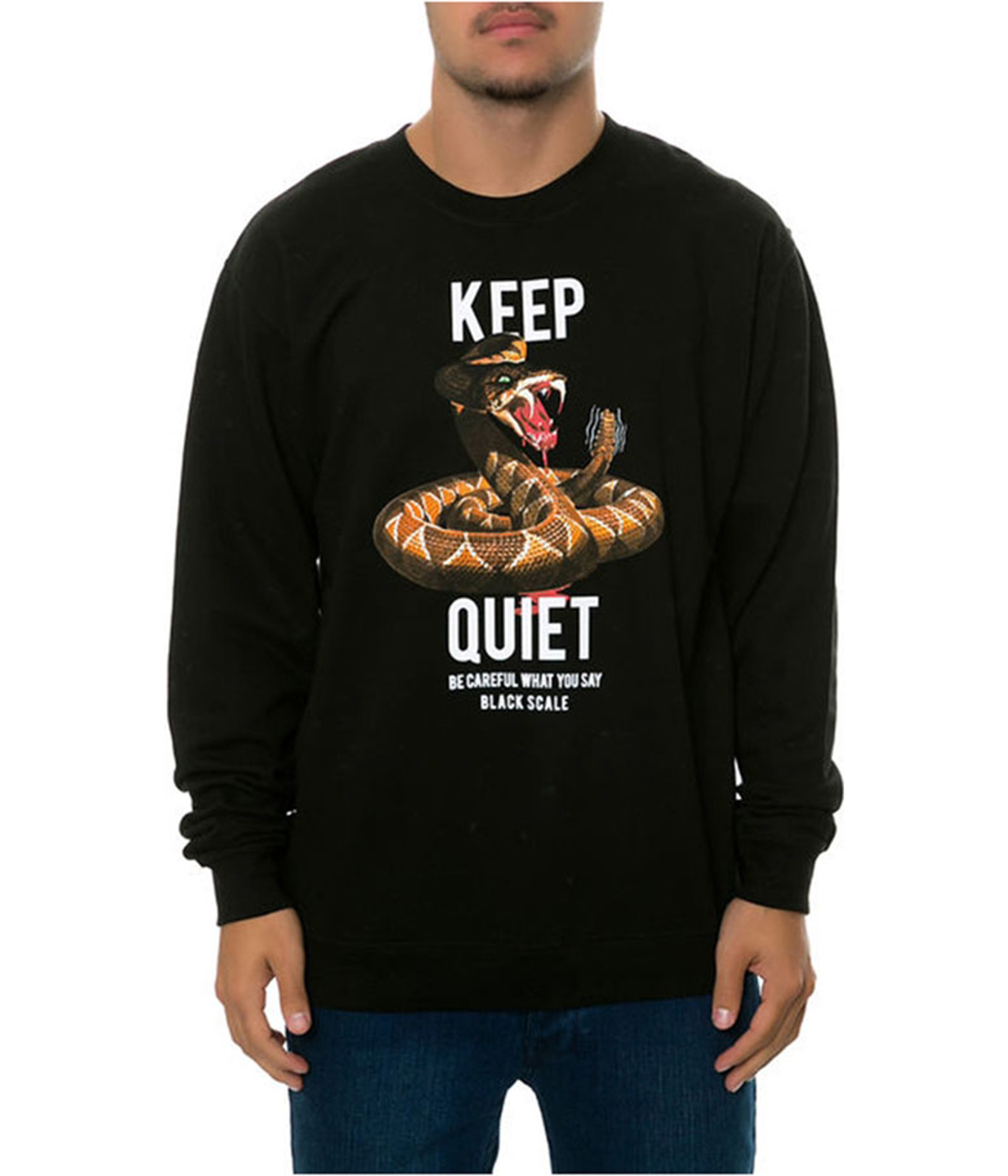 Black Scale Mens The Crotalus Crewneck Sweatshirt