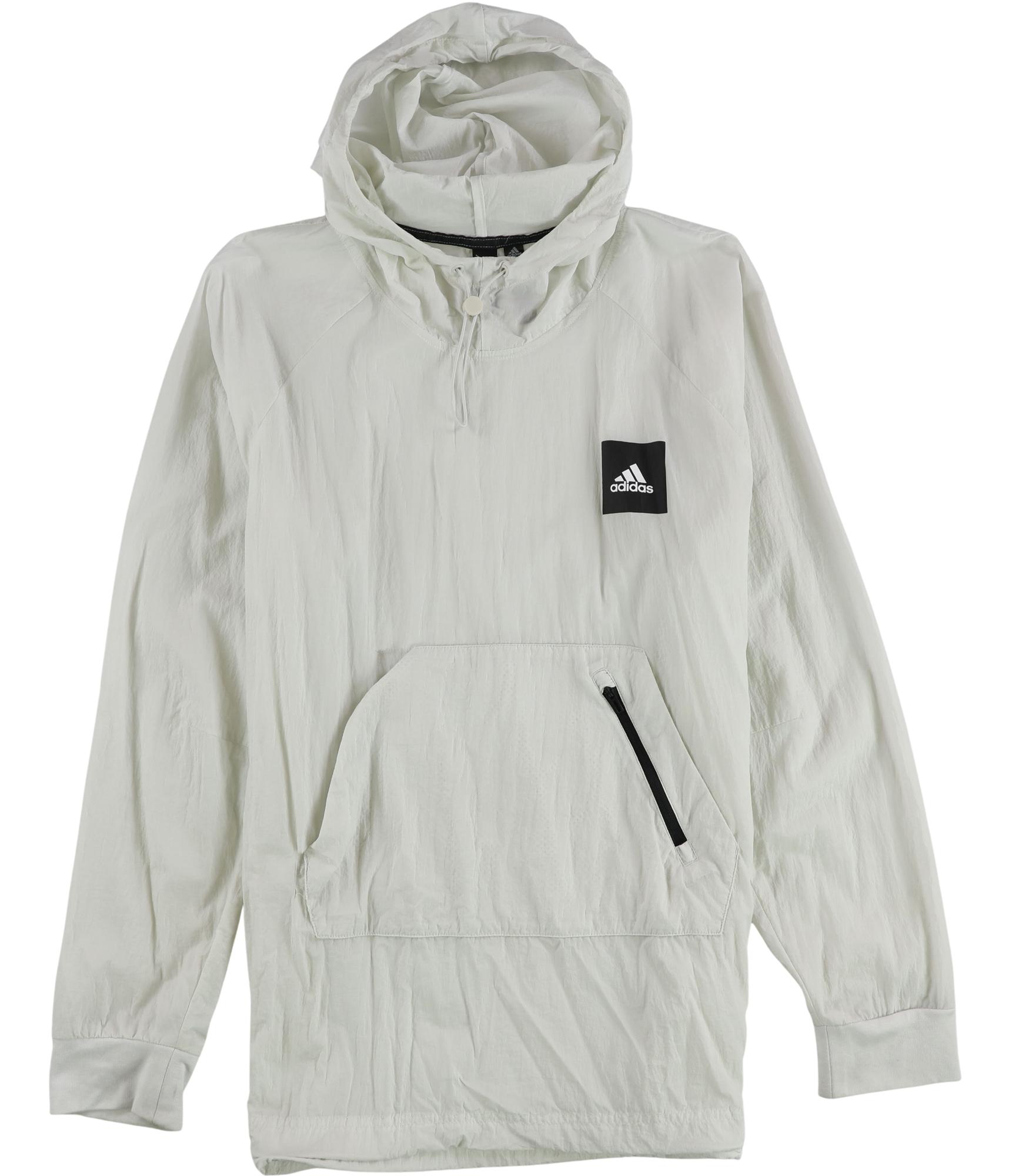 Adidas Mens Sheer Raincoat Anorak Jacket, offwhite, M