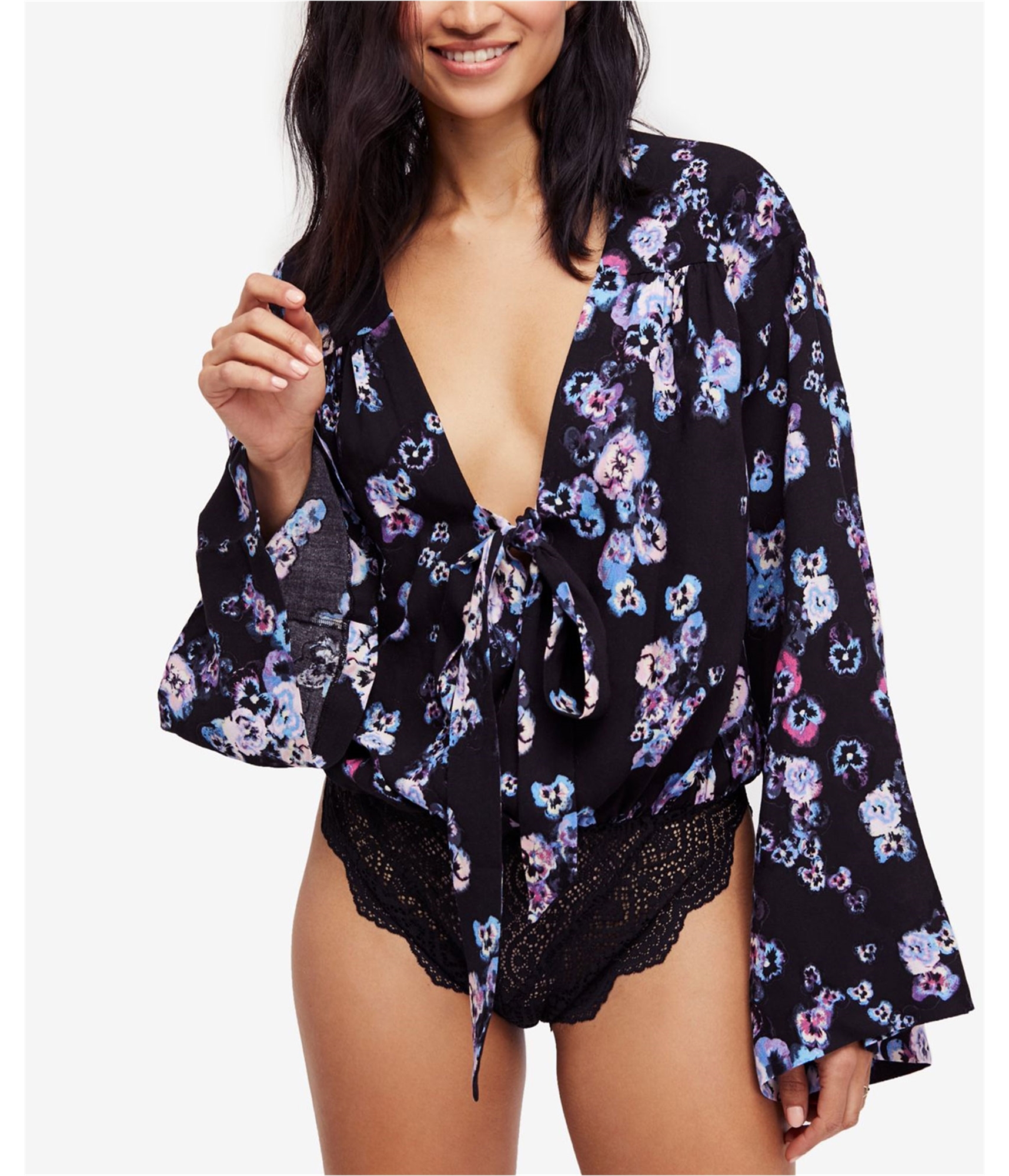 Free People Womens Forties Feel Bodysuit Jumpsuit - Picture 3 of 8