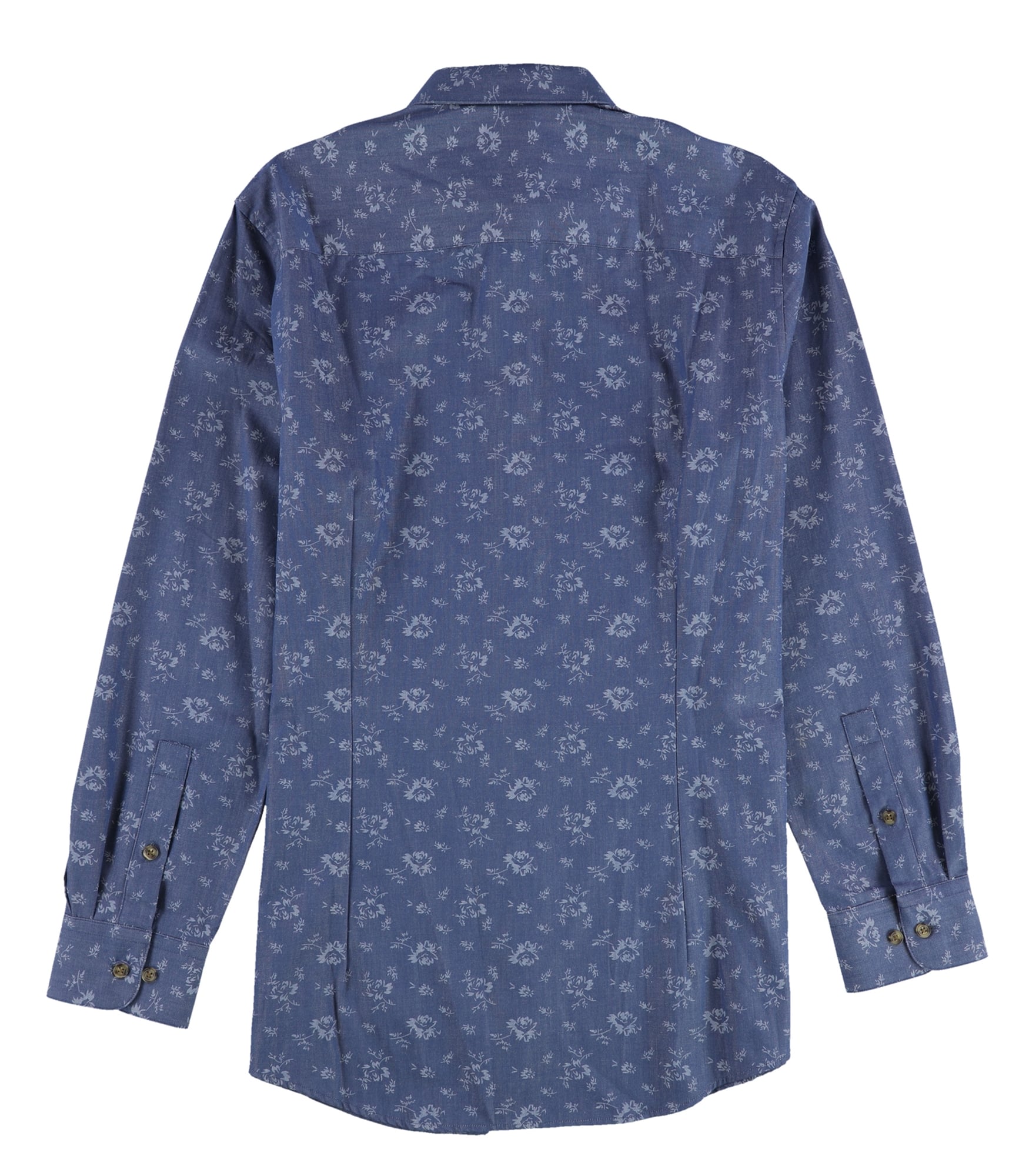 bar III Mens Denim Floral Button Down Dress Shirt