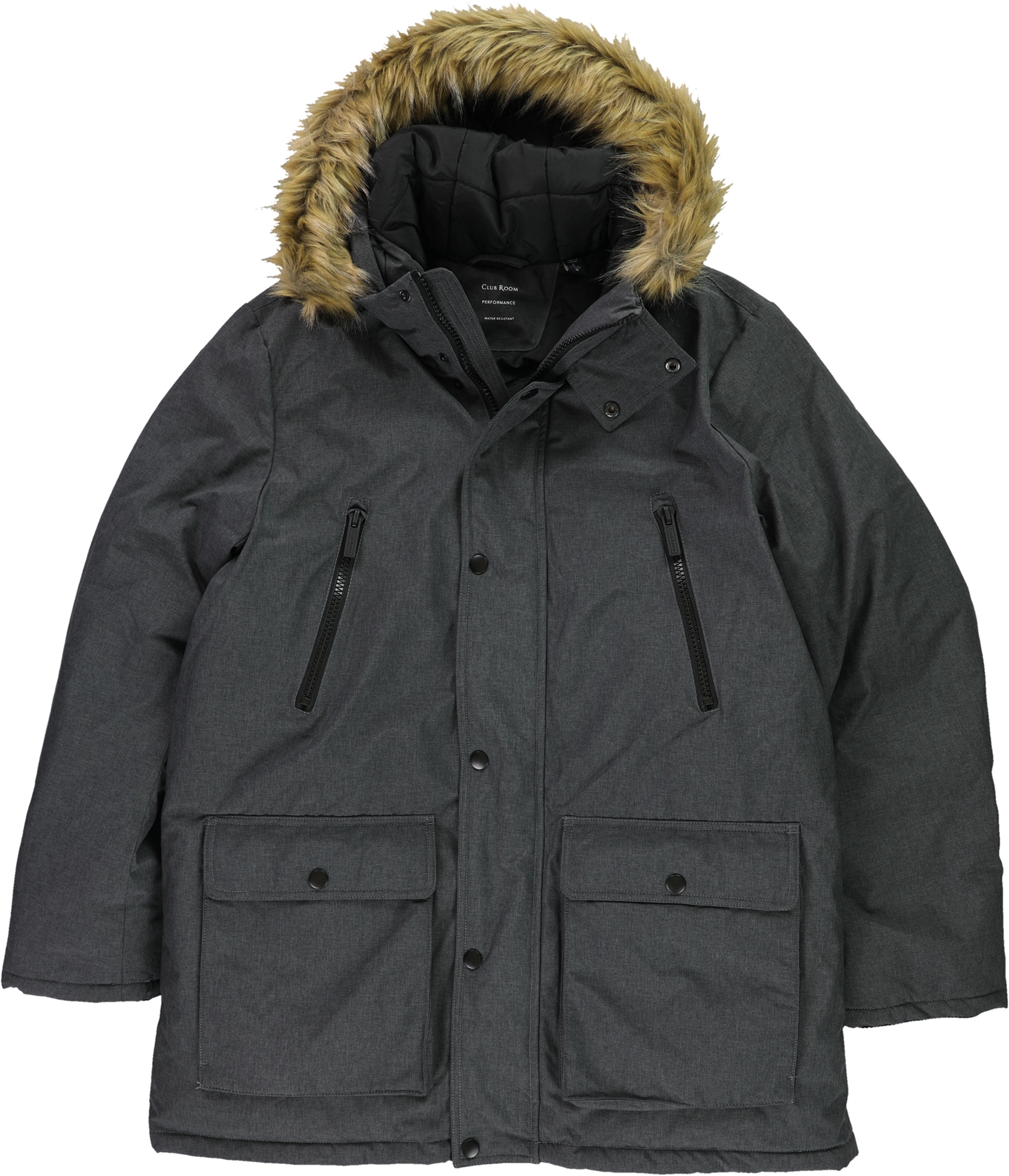 Club Room Mens Faux Fur Jacket Parka Coat - Picture 4 of 9