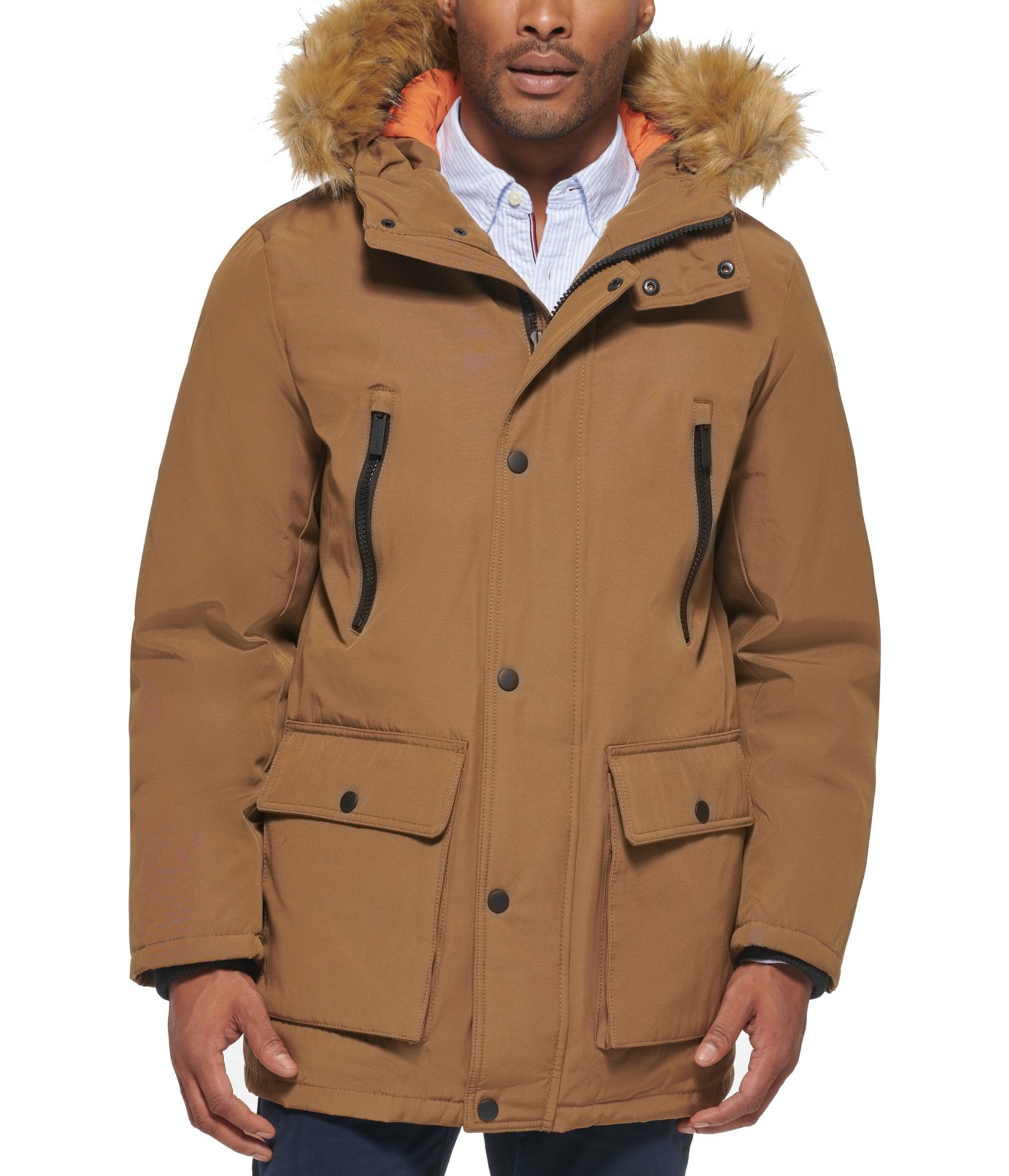 Club Room Mens Faux Fur Jacket Parka Coat - Picture 5 of 9