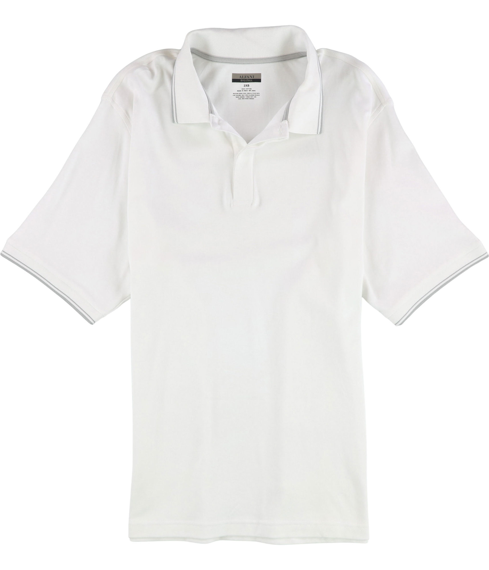 Alfani Mens Lightweight Solid Polo Shirt, whitepure, Big & Tall, Big 2X