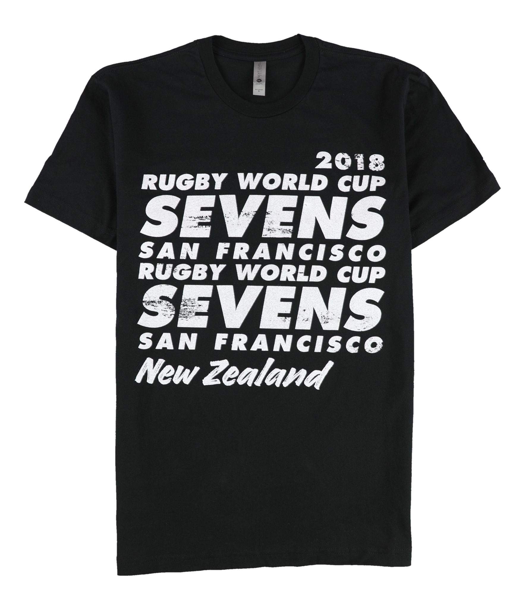 Next Level Mens Rugby 2018 World Cup Sevens Graphic T-Shirt, black, S