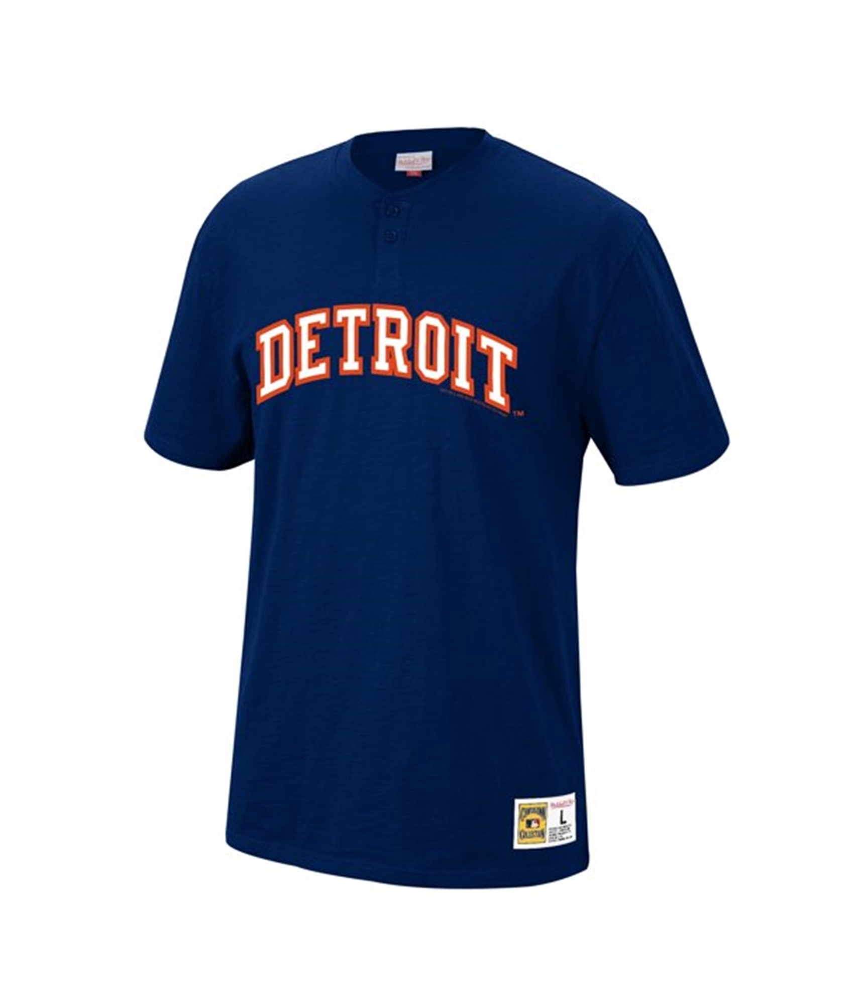 Mitchell & Ness Mens Detroit Tigers Henley Shirt, detroittigers, 2XL