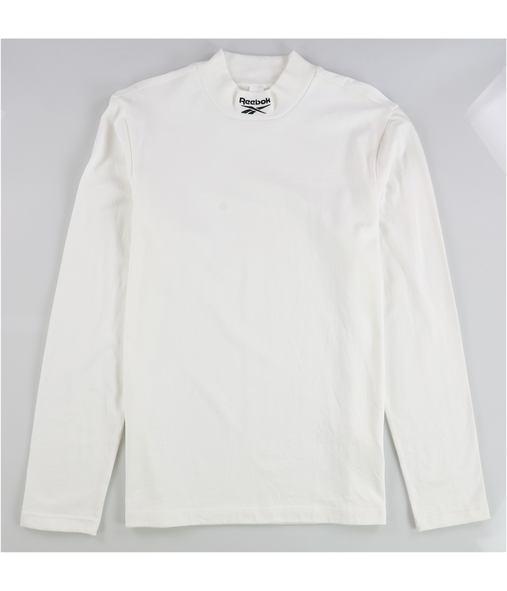 Reebok Mens Classic Vector Mockneck Basic T-Shirt, white, M