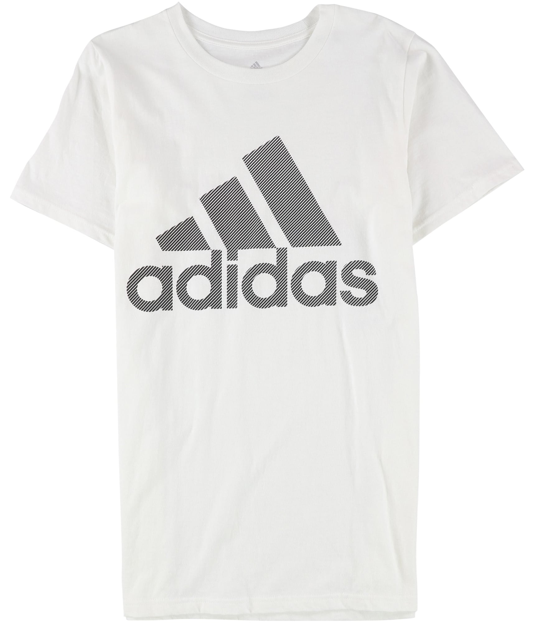 Adidas Mens Striped Logo Graphic T-Shirt, whtblk, XL