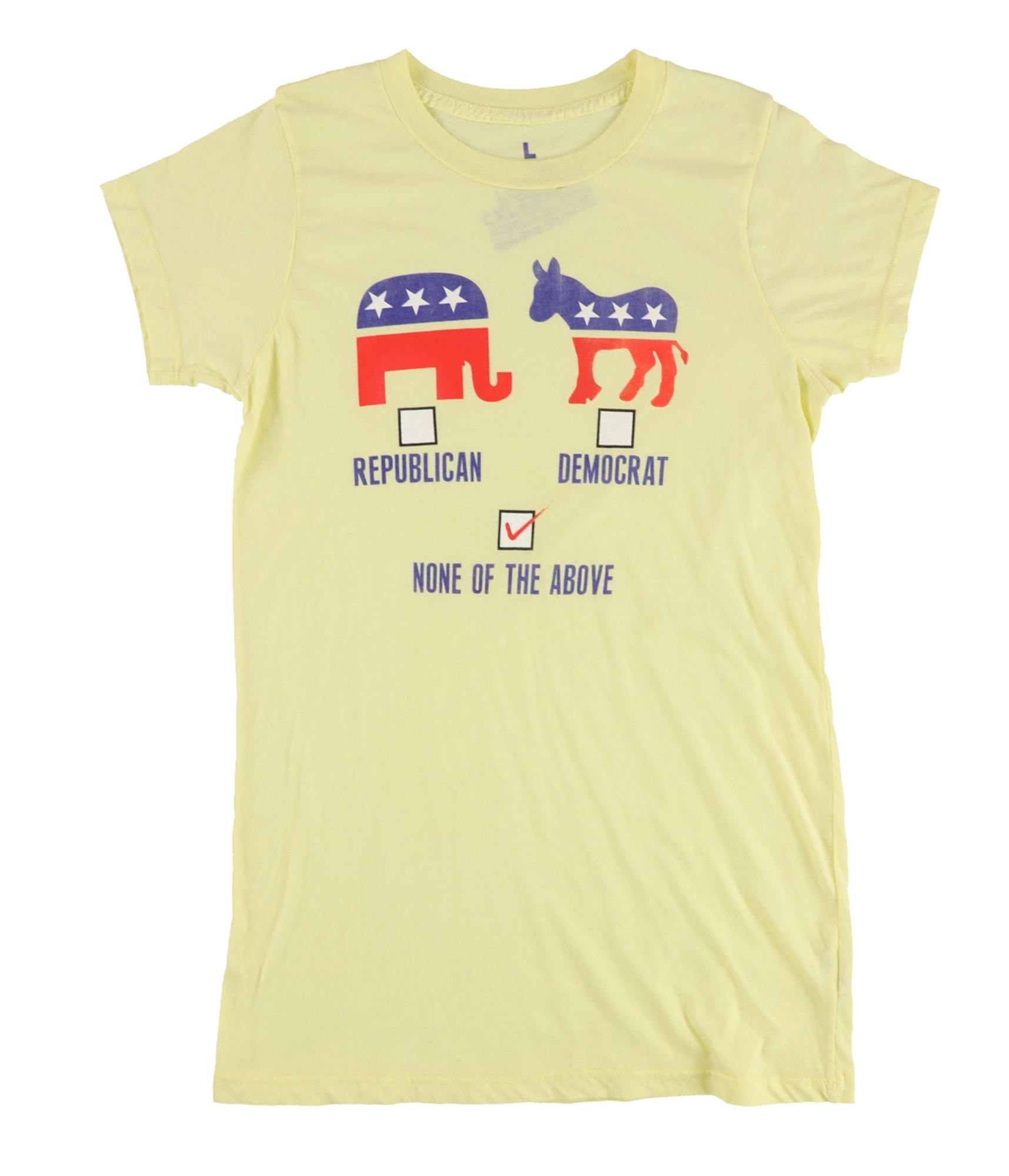 Local Celebrity Womens None Of The Above Graphic T-Shirt, yellow, L