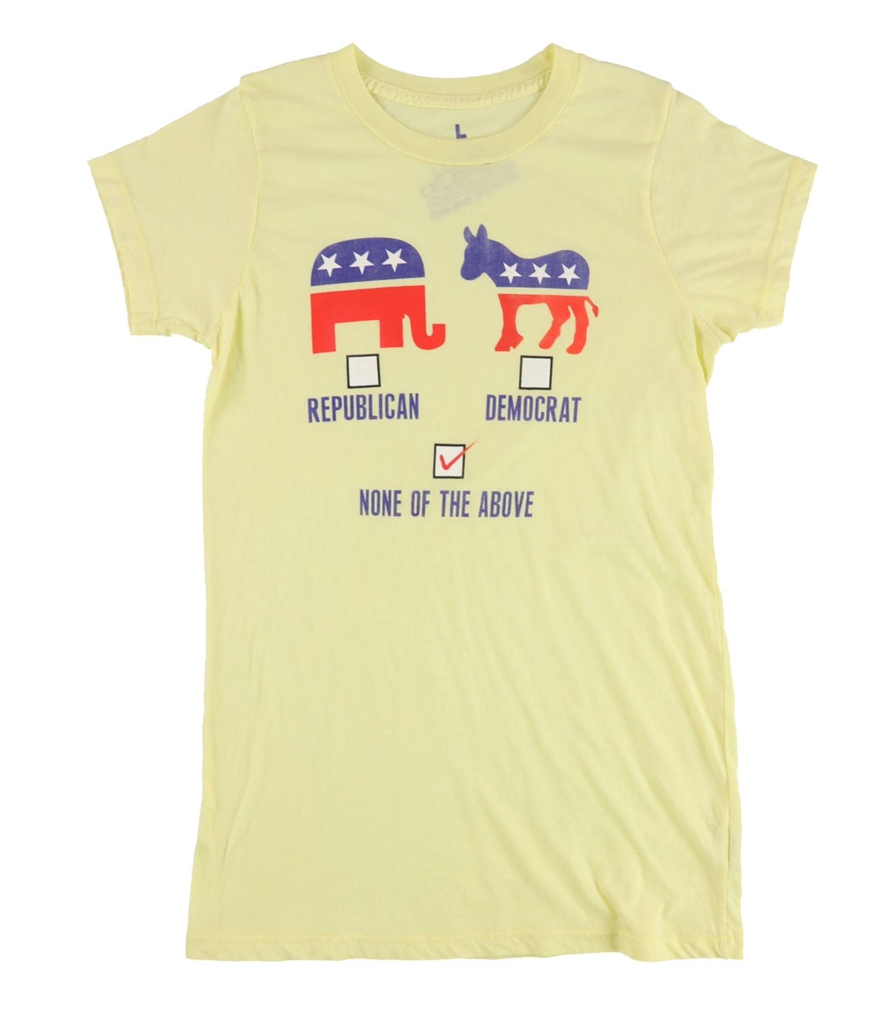 Local Celebrity Womens None Of The Above Graphic T-Shirt, yellow, L