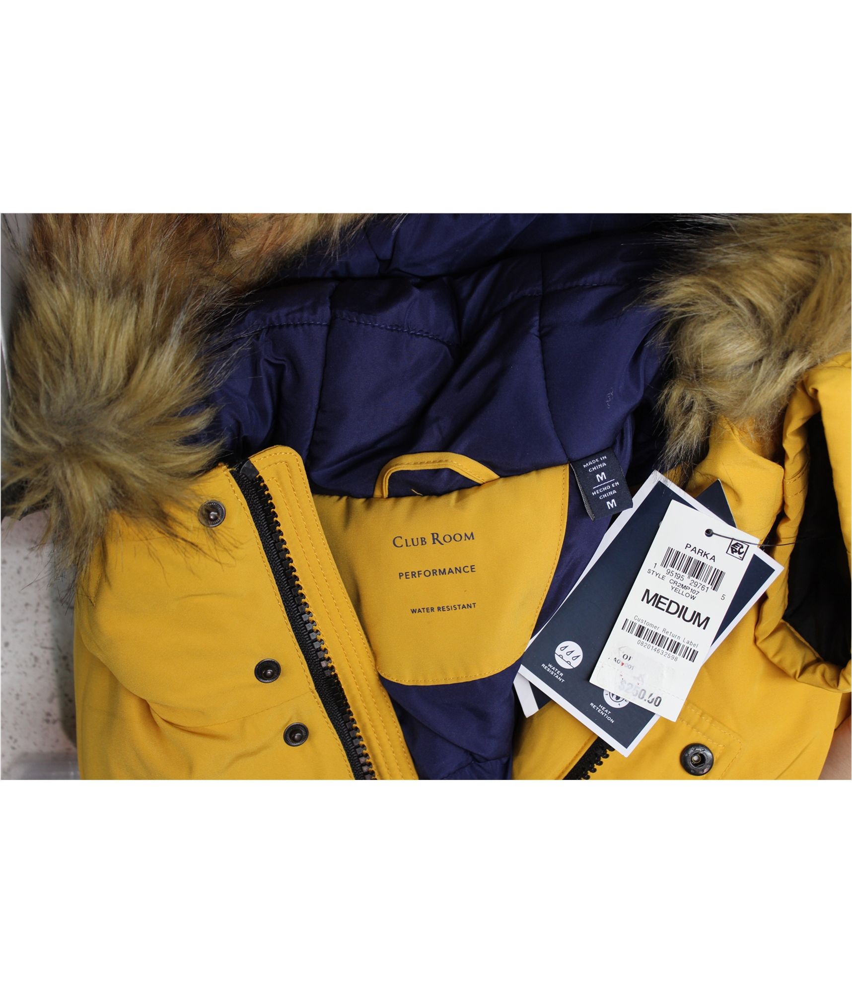 Club Room Mens Faux Fur Jacket Parka Coat - Picture 8 of 9