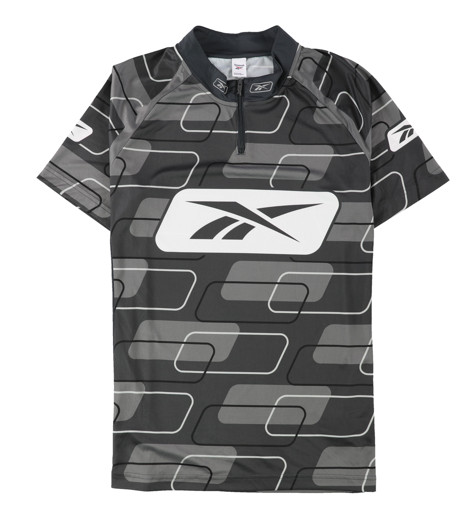 Reebok Mens 1/4 Zip Jersey Graphic T-Shirt