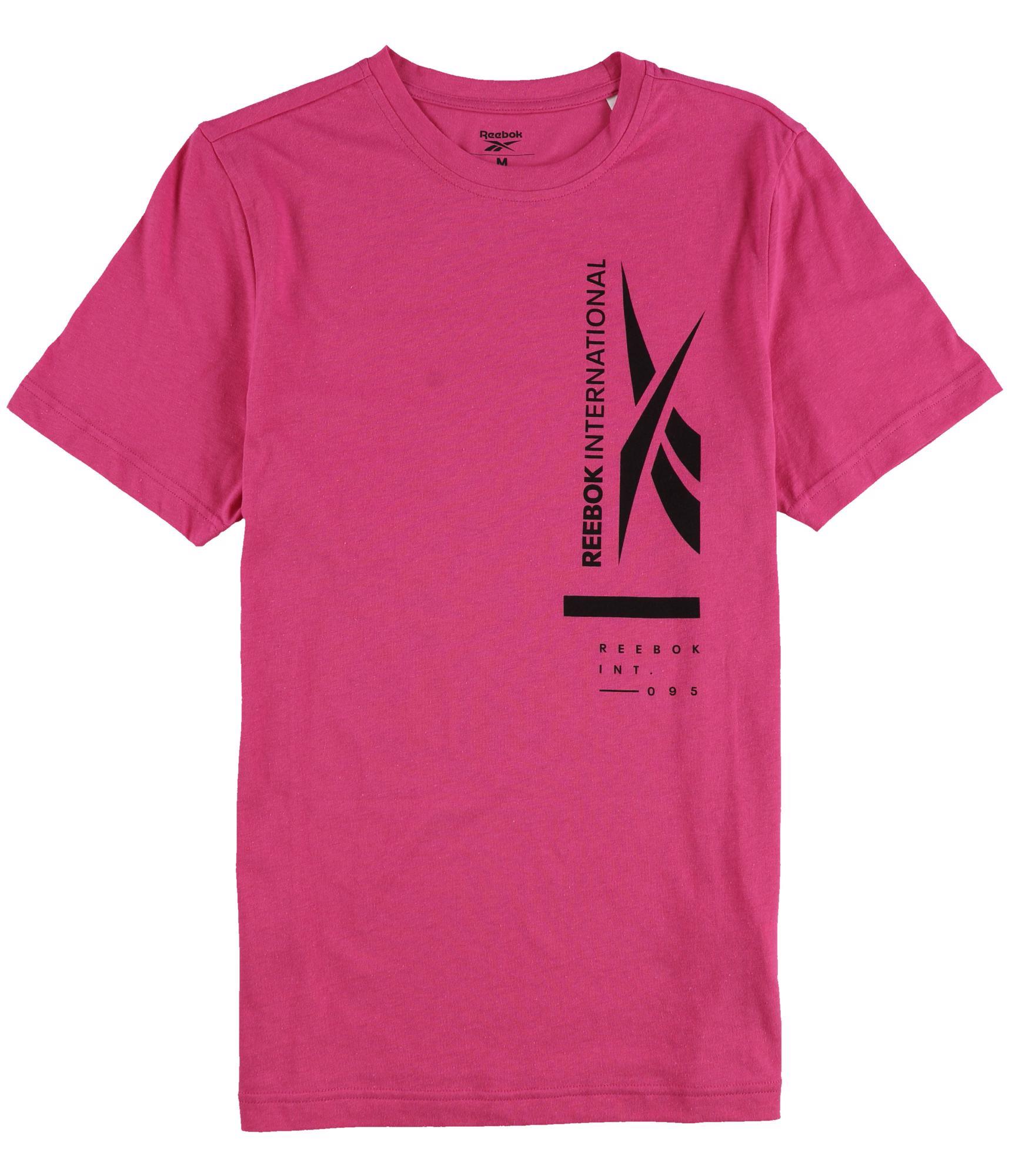 Reebok Mens Training Supply International Embellished T-Shirt, Pink, Medium
