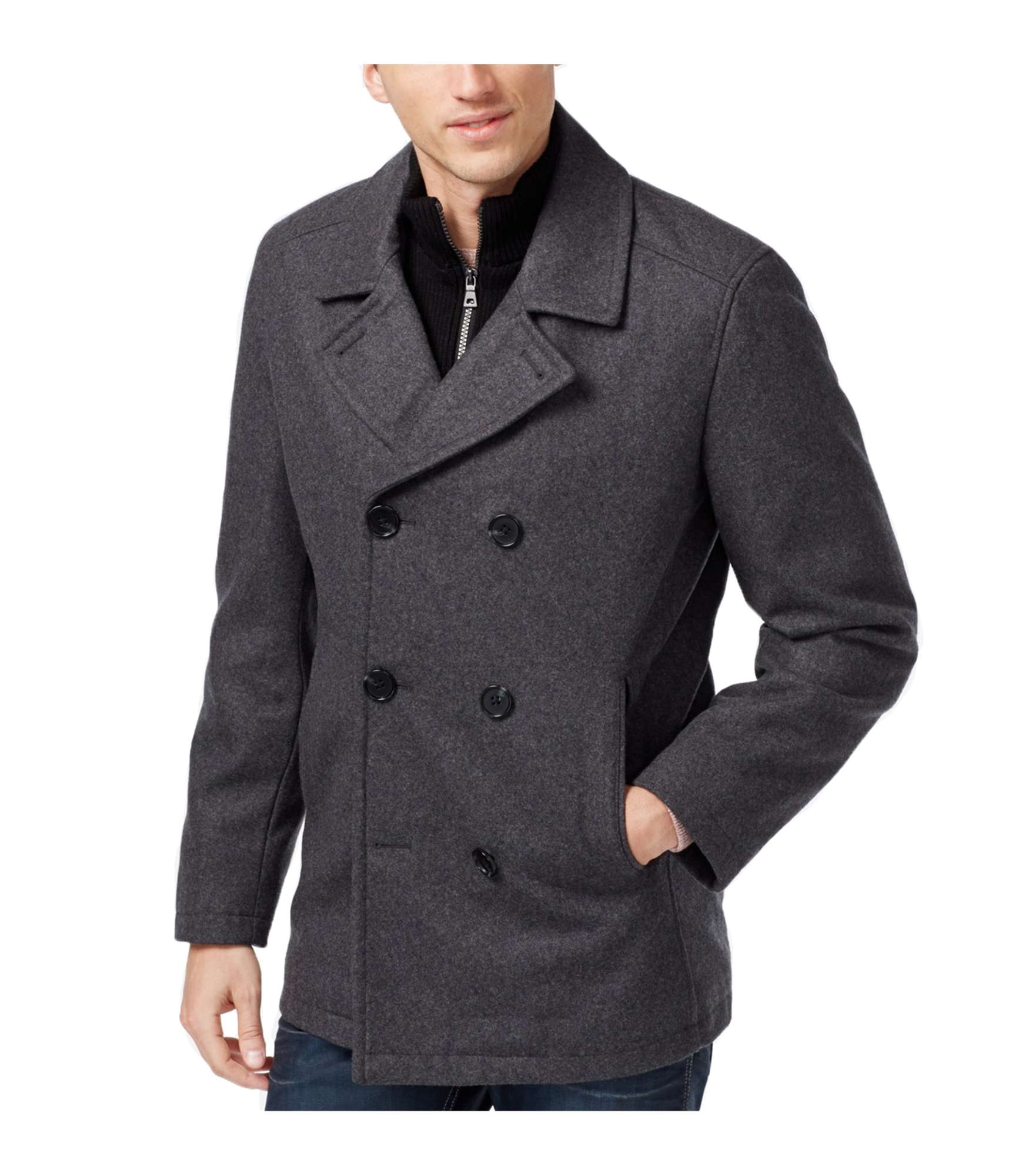 I.N.C Mens Double Breasted Pea Coat - Picture 2 of 2