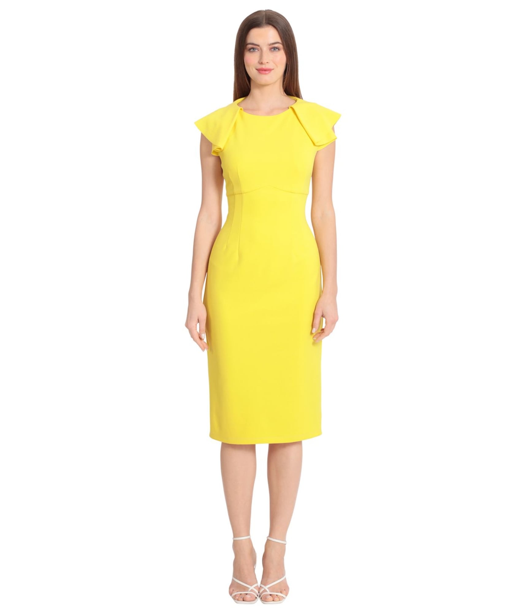 maggy london fall dresses Maggy London Leaf Print Short Sleeve Midi Dress