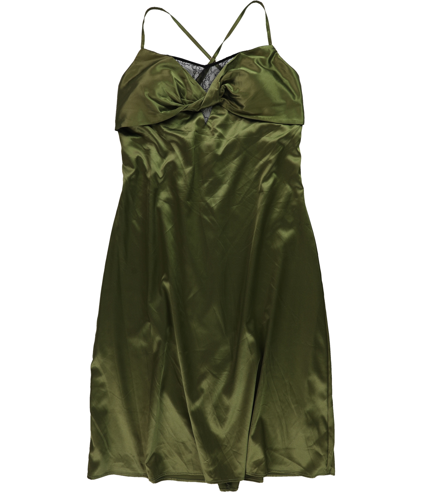 guess green lace dress Guess Women's Green Lace-Trim V-Neck Sleeveless Slip Dress Size 6