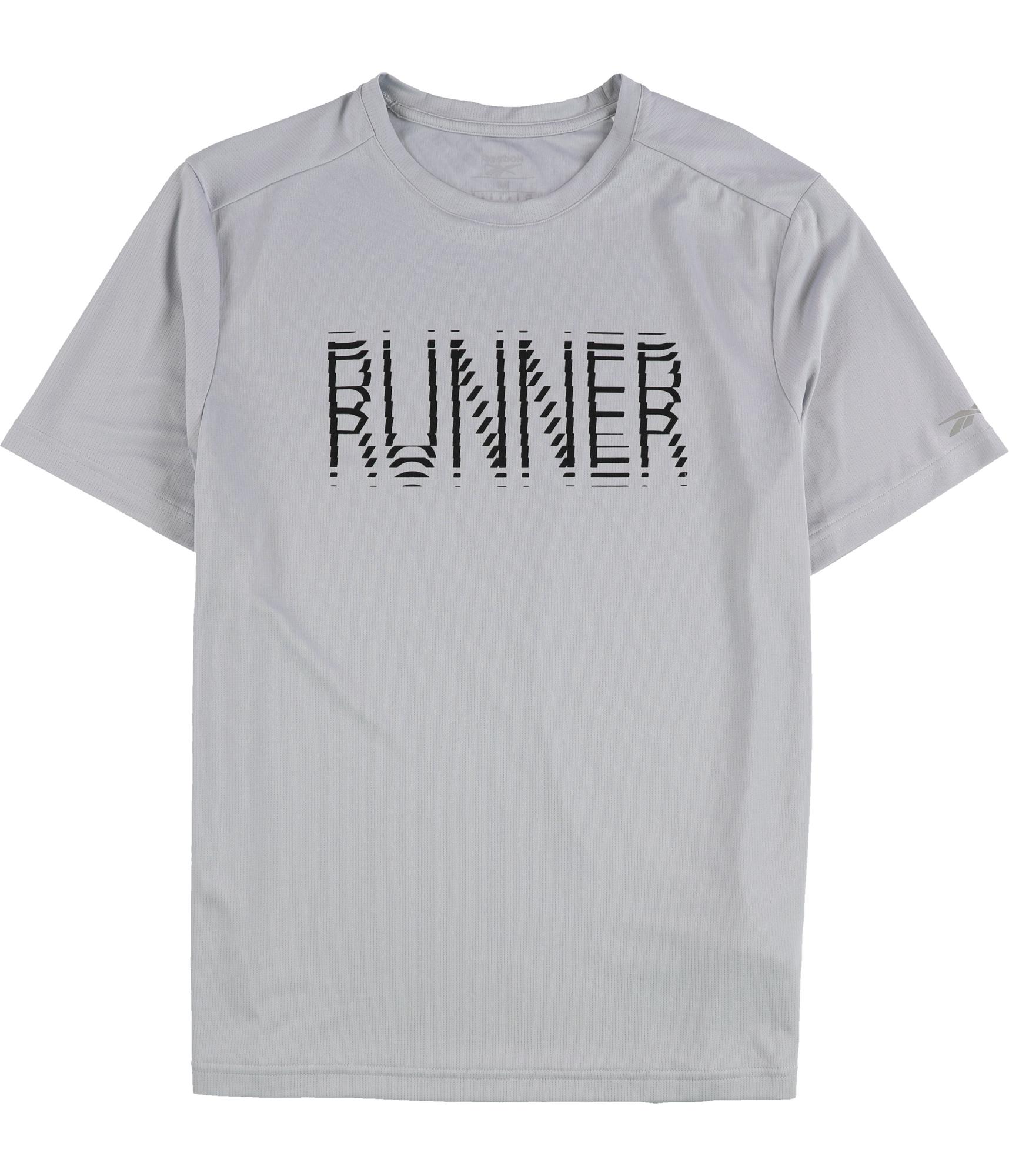 Reebok Mens Runner Graphic T-Shirt, Grey, Medium