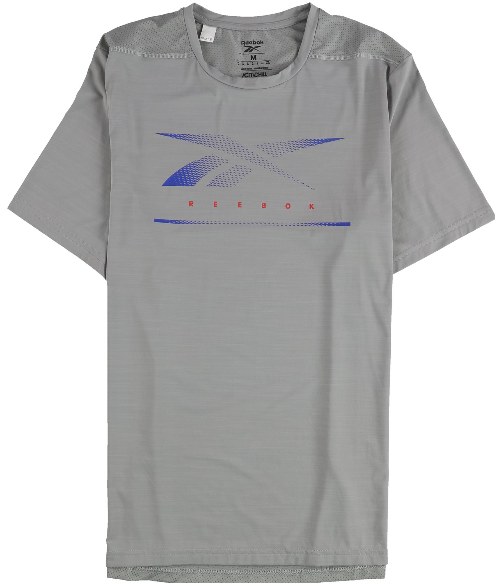 Reebok Mens Activchill Vector Graphic T-Shirt, Grey, Medium