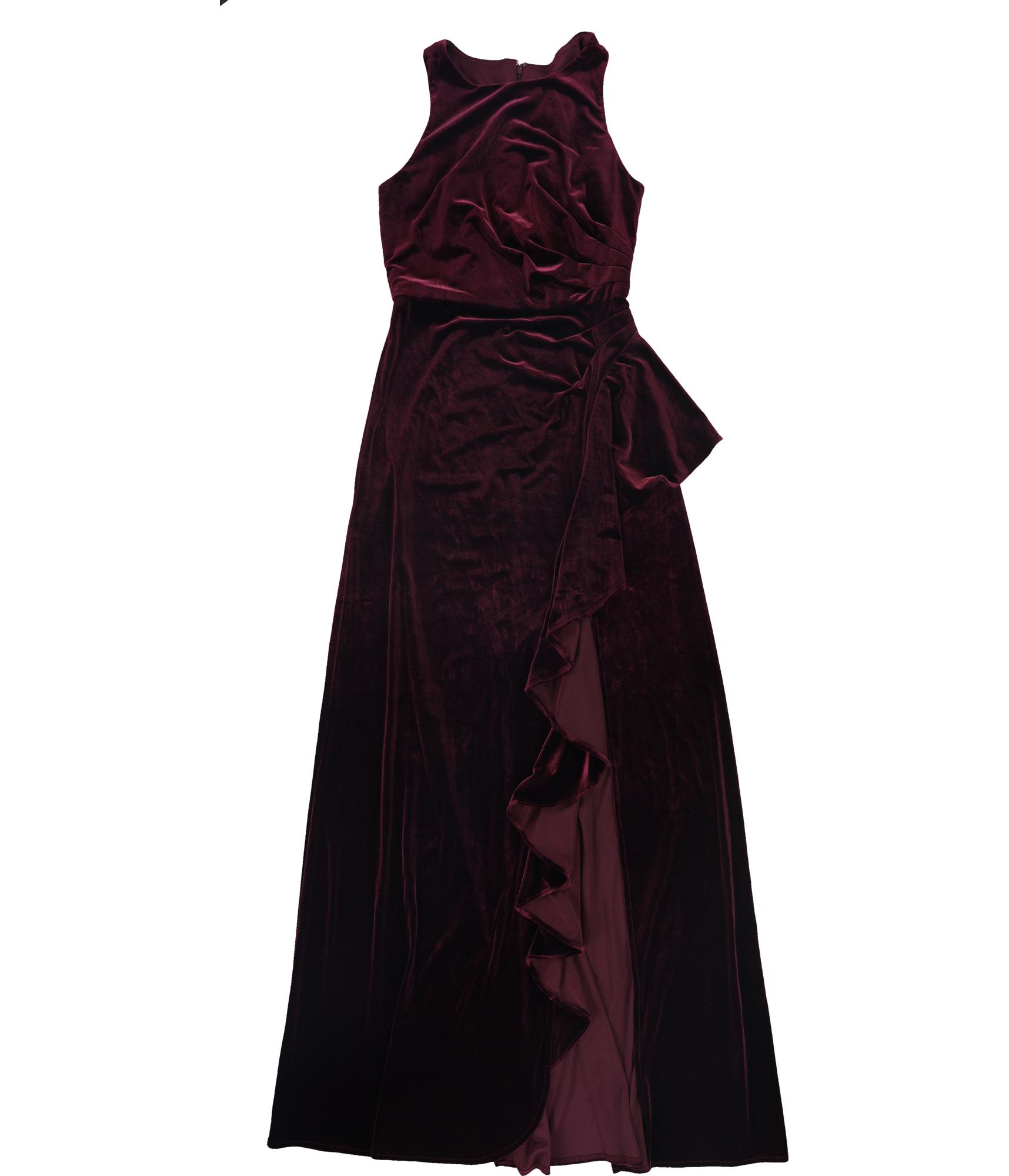 alex evening velvet dress Alex Evenings Velvet & Taffeta Off the Shoulder Gown Black / 14