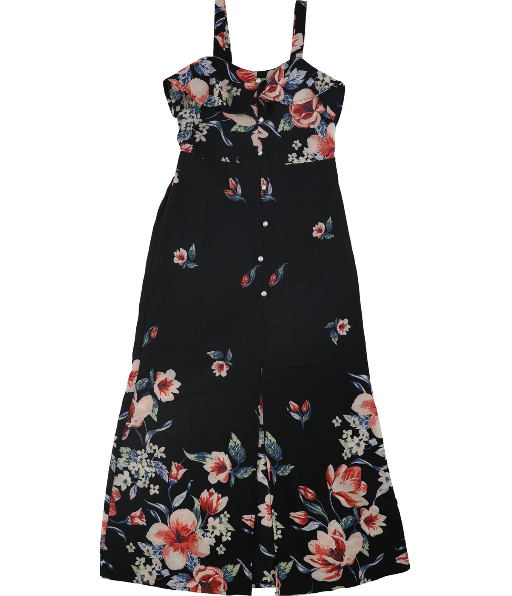 monteau maxi dress Monteau Los Angeles Floral Tiered Maxi Dress Green Size Large V-Neck  Bohemian