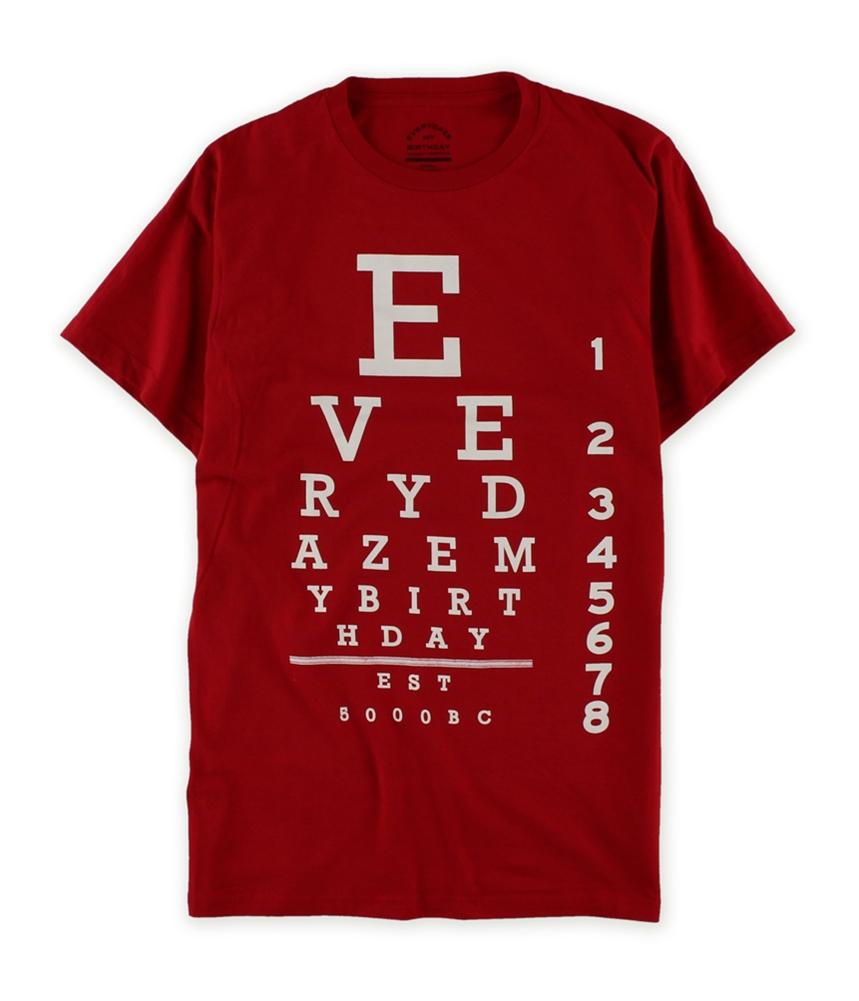 Everydaze My Birthday Mens Eye Chart Graphic T-Shirt