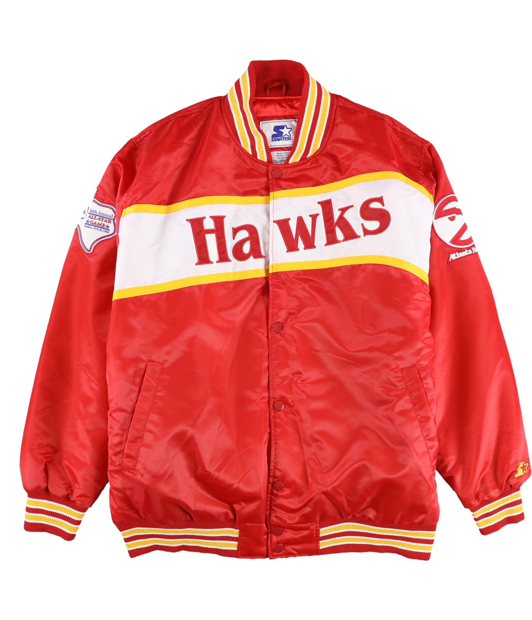 STARTER Mens Atlanta Hawks Varsity Jacket, Red, XXX-Large | eBay