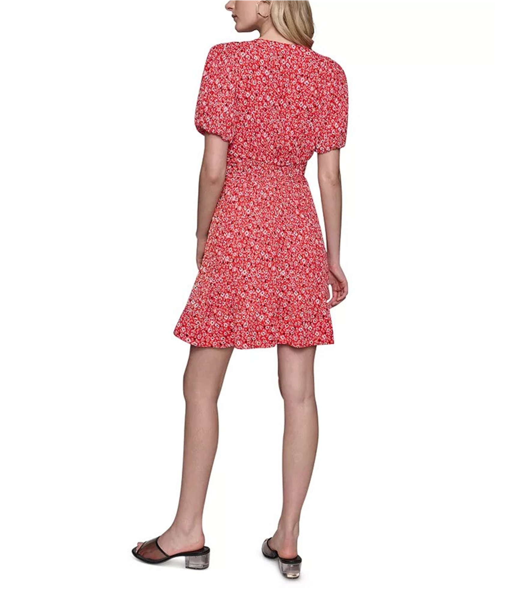 Karl Lagerfeld Womens Apple Wrap Slip Fit & Flare Dress - Picture 2 of 3