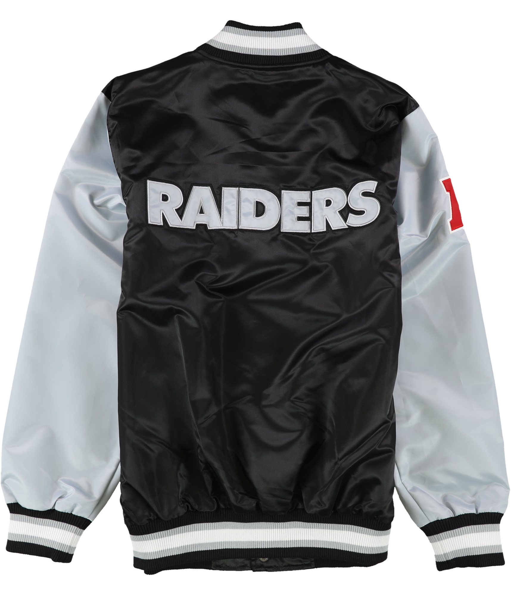 STARTER Mens Las Vegas Raiders Varsity Jacket, Black, Large
