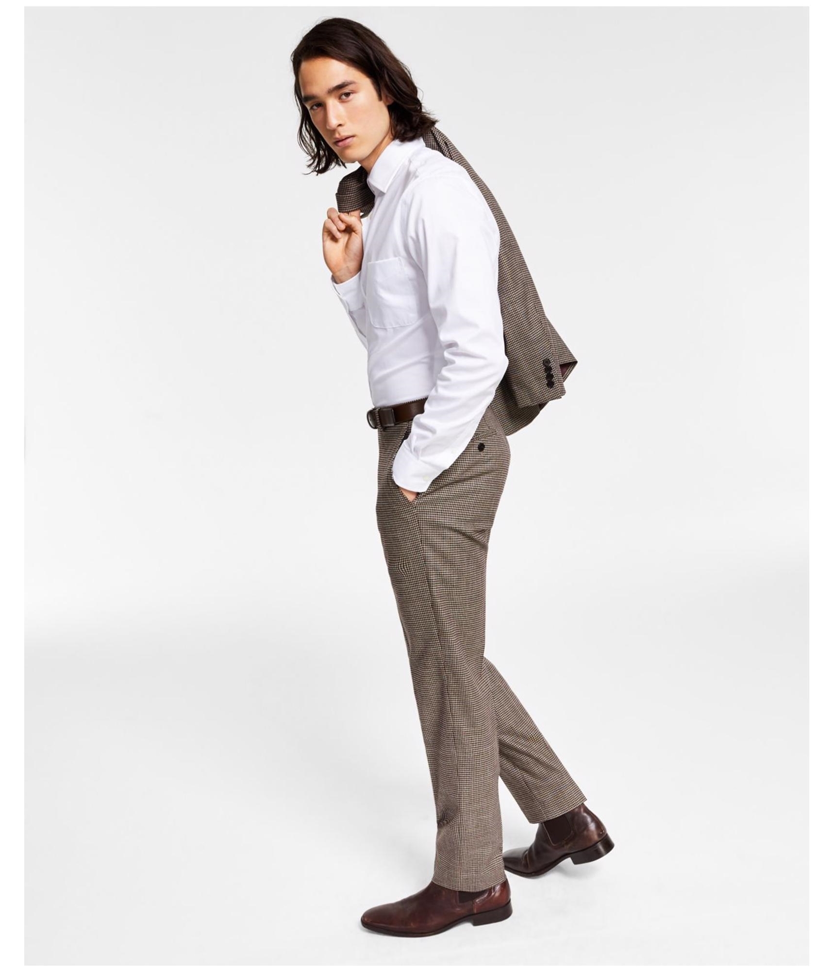 Bar III Мужское платье в клетку брюки-слаксы 12290₽