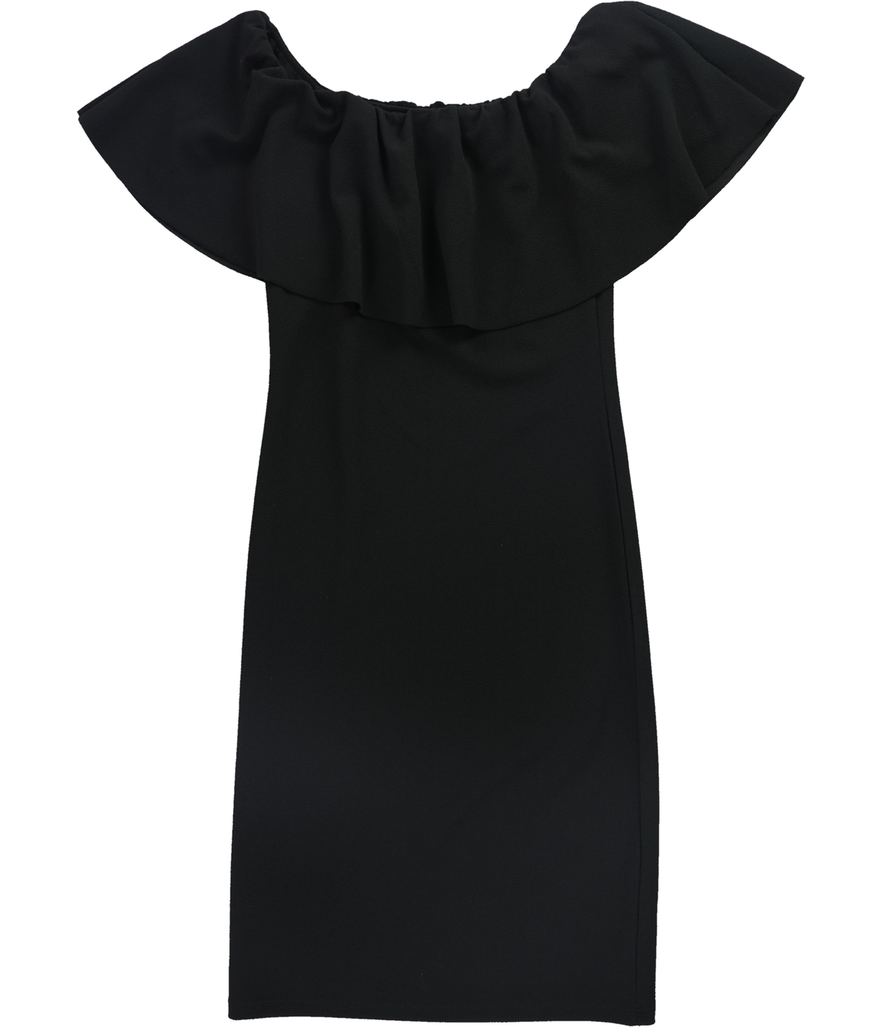 Don’t You Dare Womens Solid Off-Shoulder Dress, Black, Medium