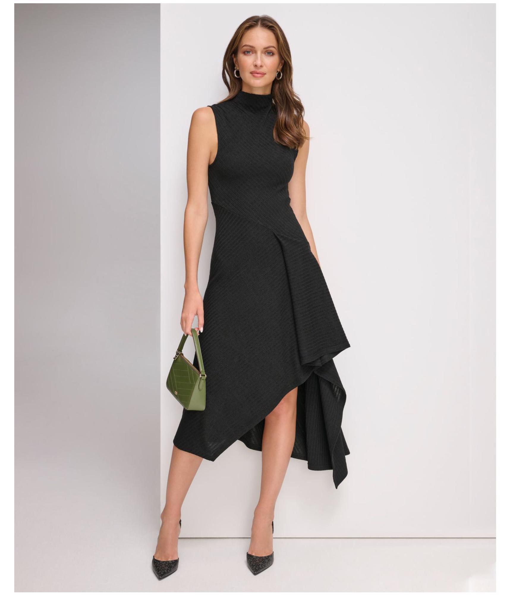 dkny women dress Women's Dresses: Midi, Mini, Shirt & Sweater Styles tone drawcord elevate the practical details DKNY Women's Sleeveless Square Neck