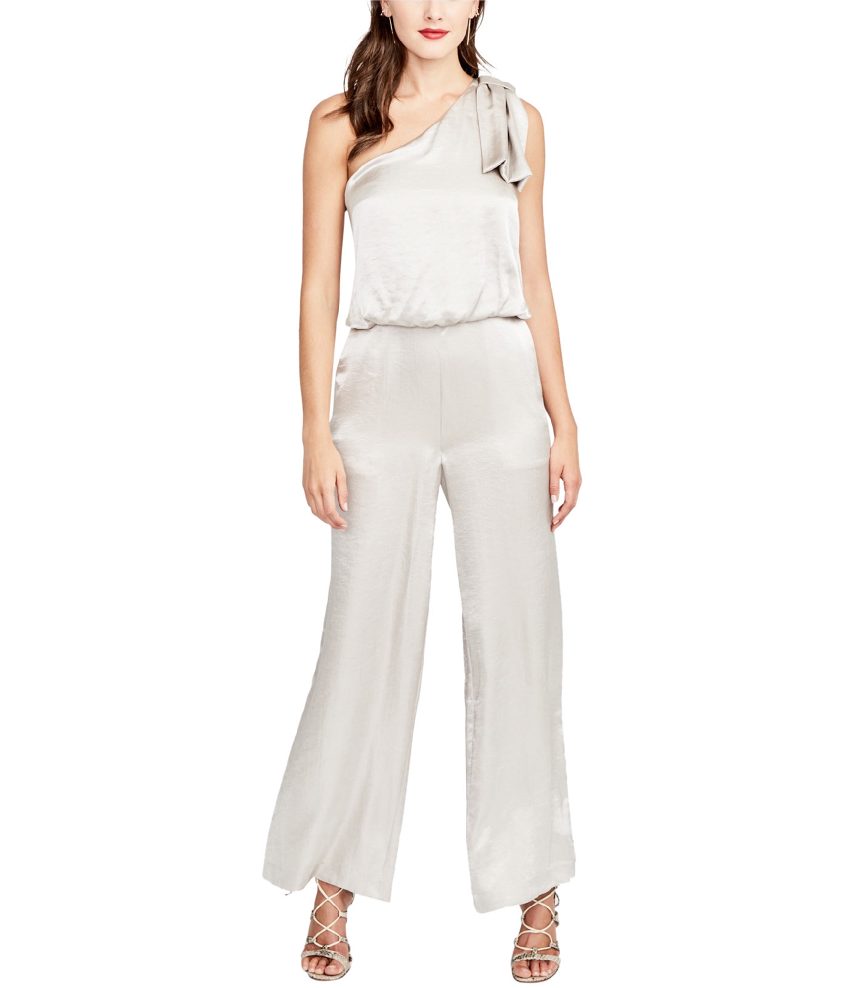 Rachel Roy Womens Bow Jumpsuit, Grey, 6